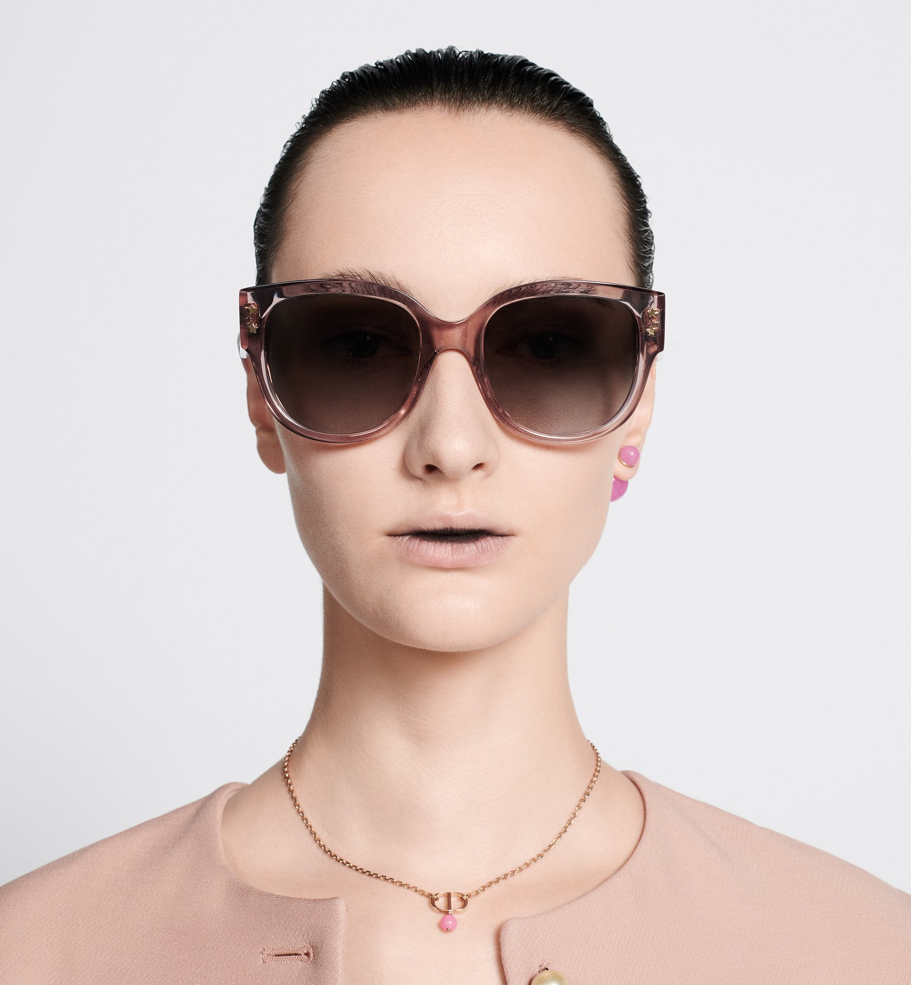 Diorpacific B2I Transparent Pink Butterfly Sunglasses