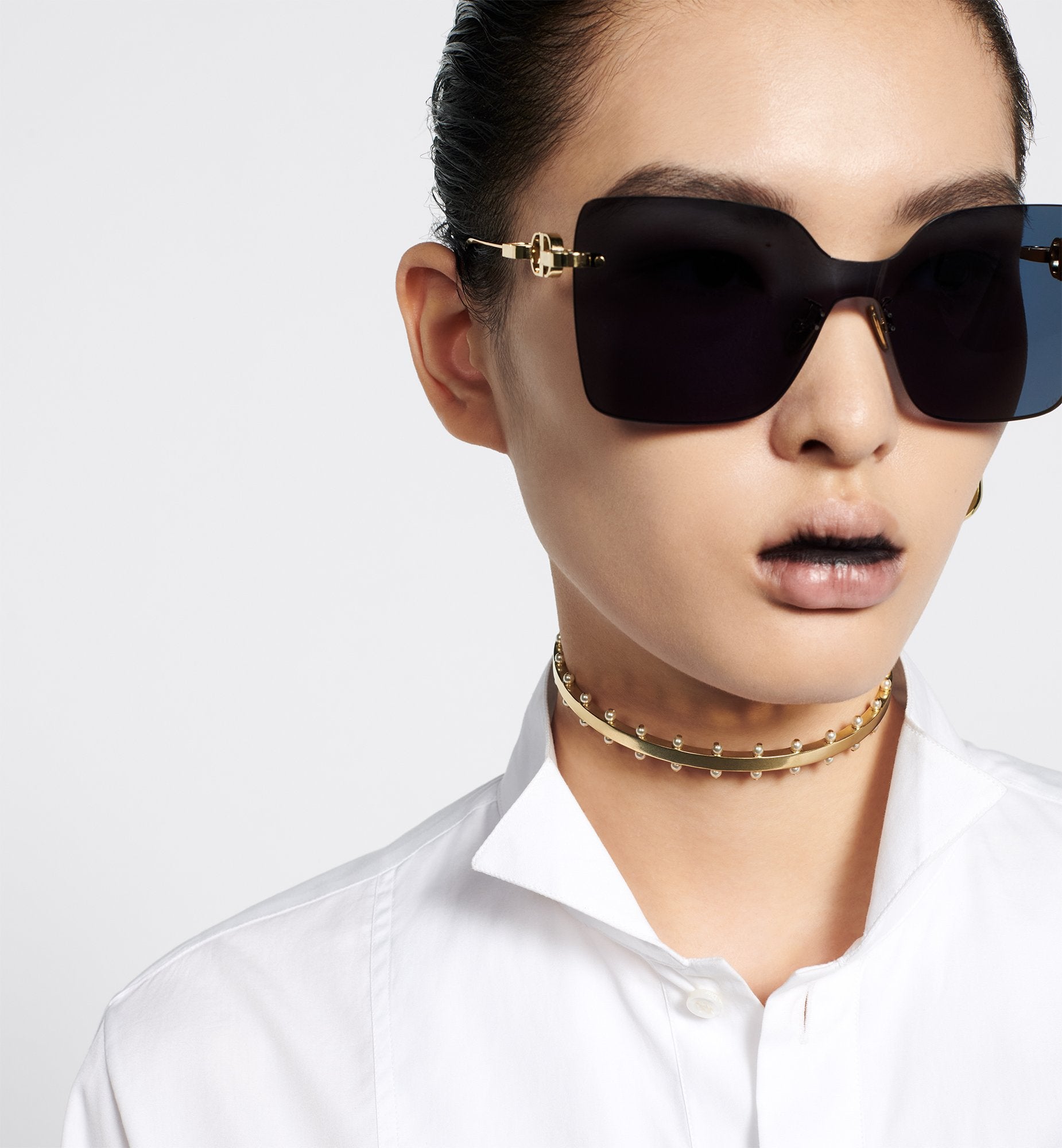 Cd Chain M1U Blue Square Sunglasses