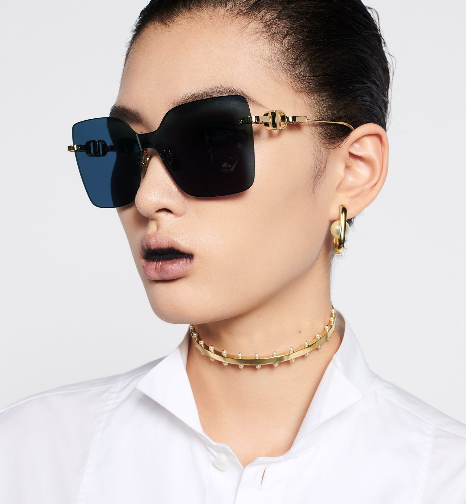 Cd Chain M1U Blue Square Sunglasses