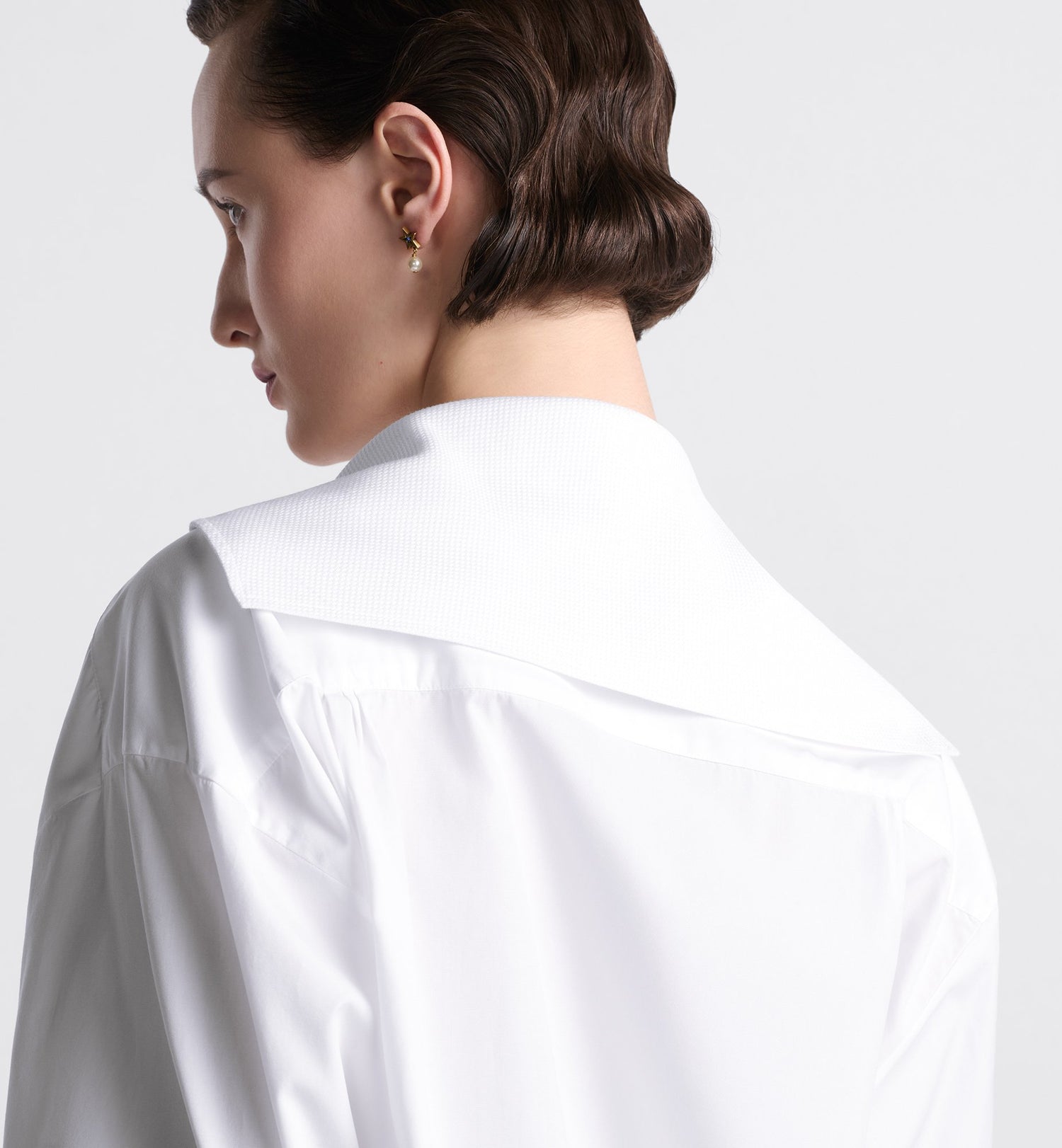 Blouse With Sailor Collar White Cotton Poplin