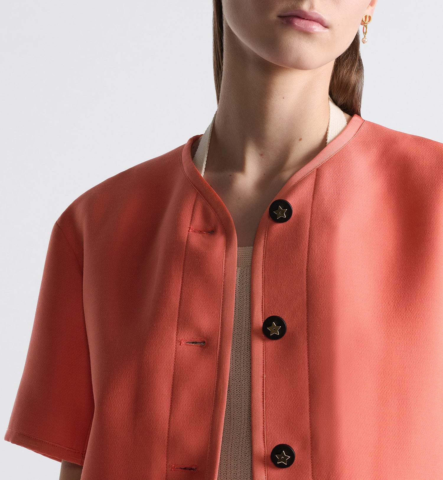 Dioriviera Cropped Jacket Coral Wool And Silk