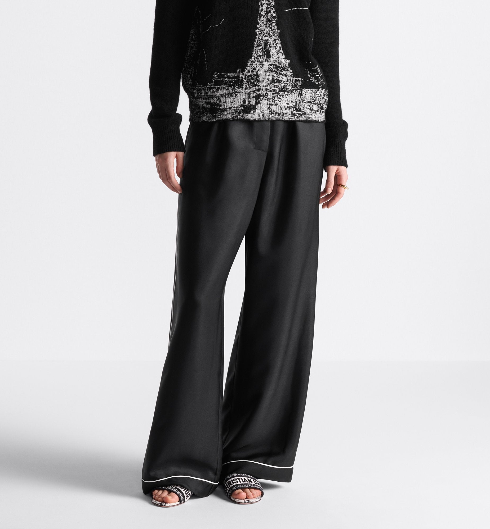 Pants Black Silk Twill