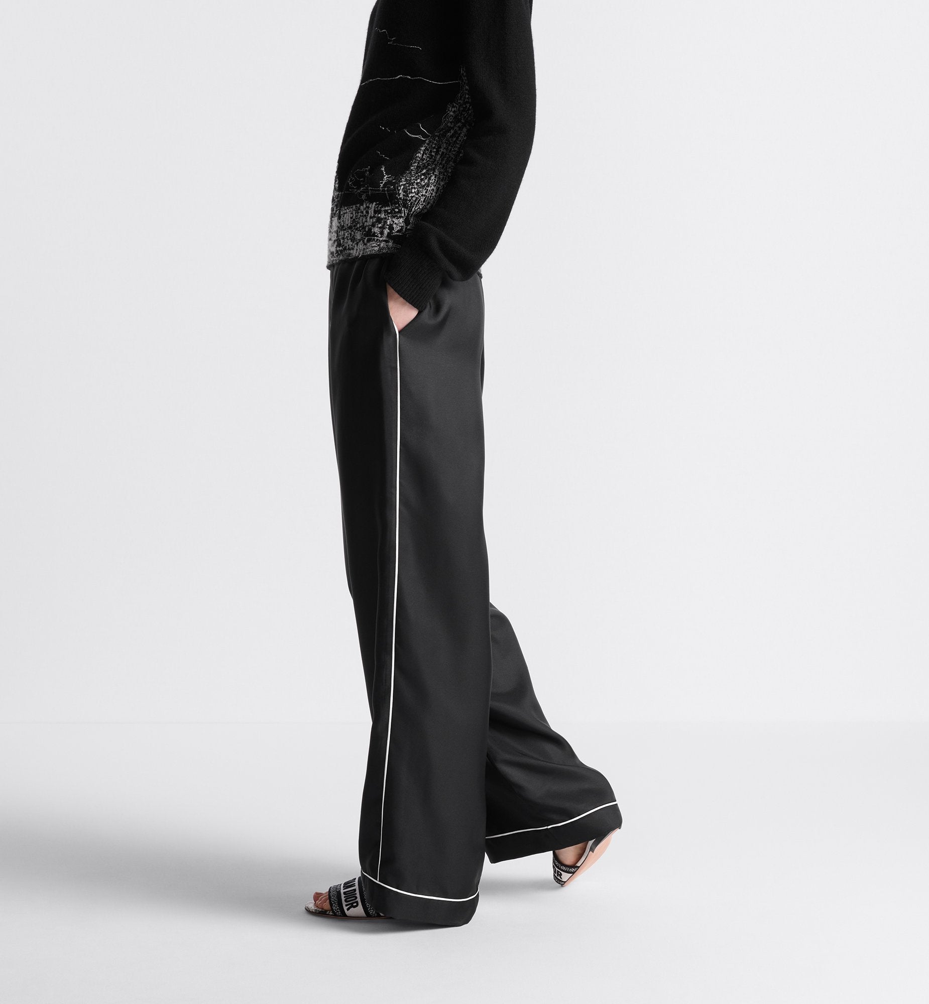 Pants Black Silk Twill