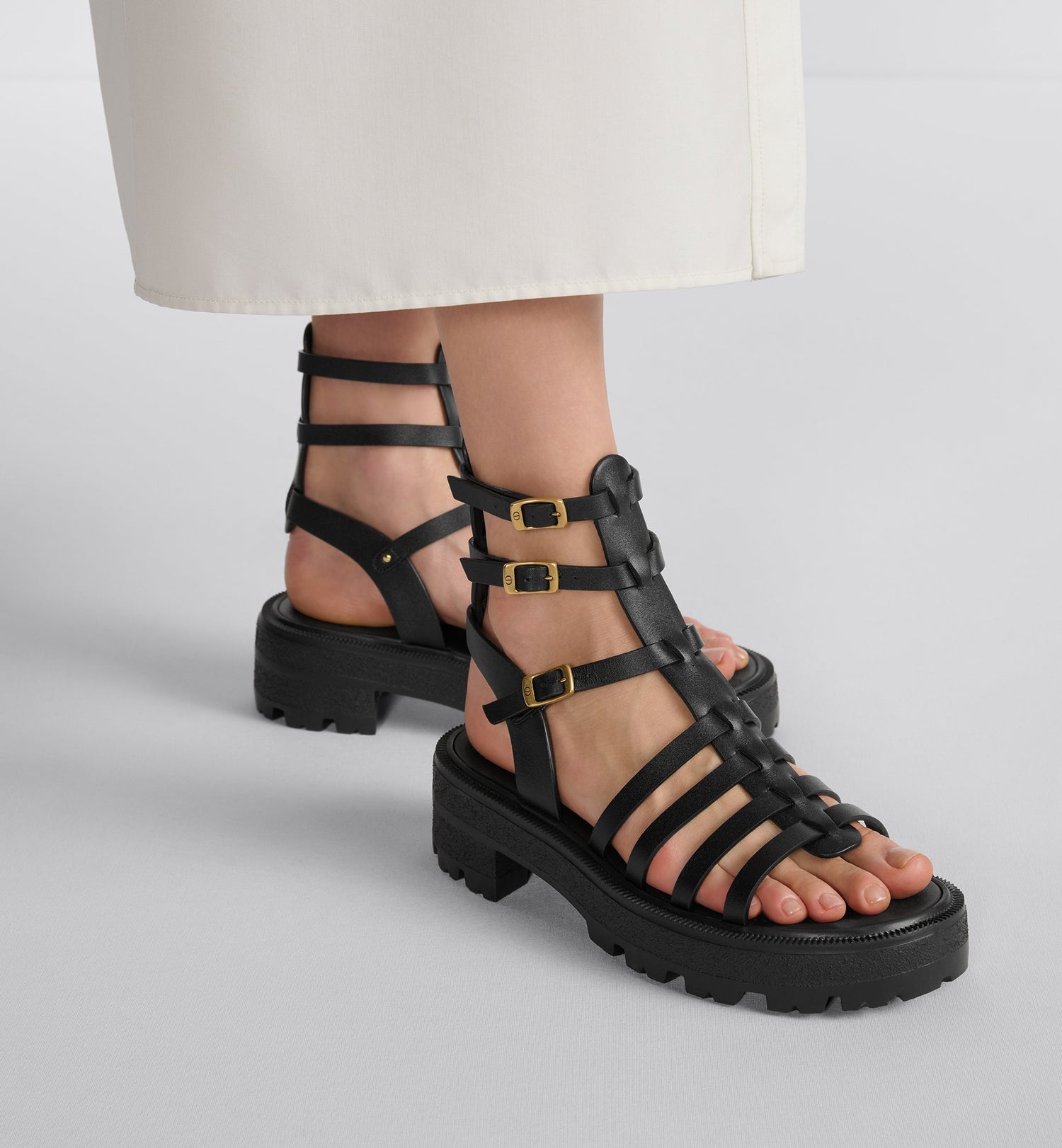 Dior Bay Platform Sandal Black Calfskin