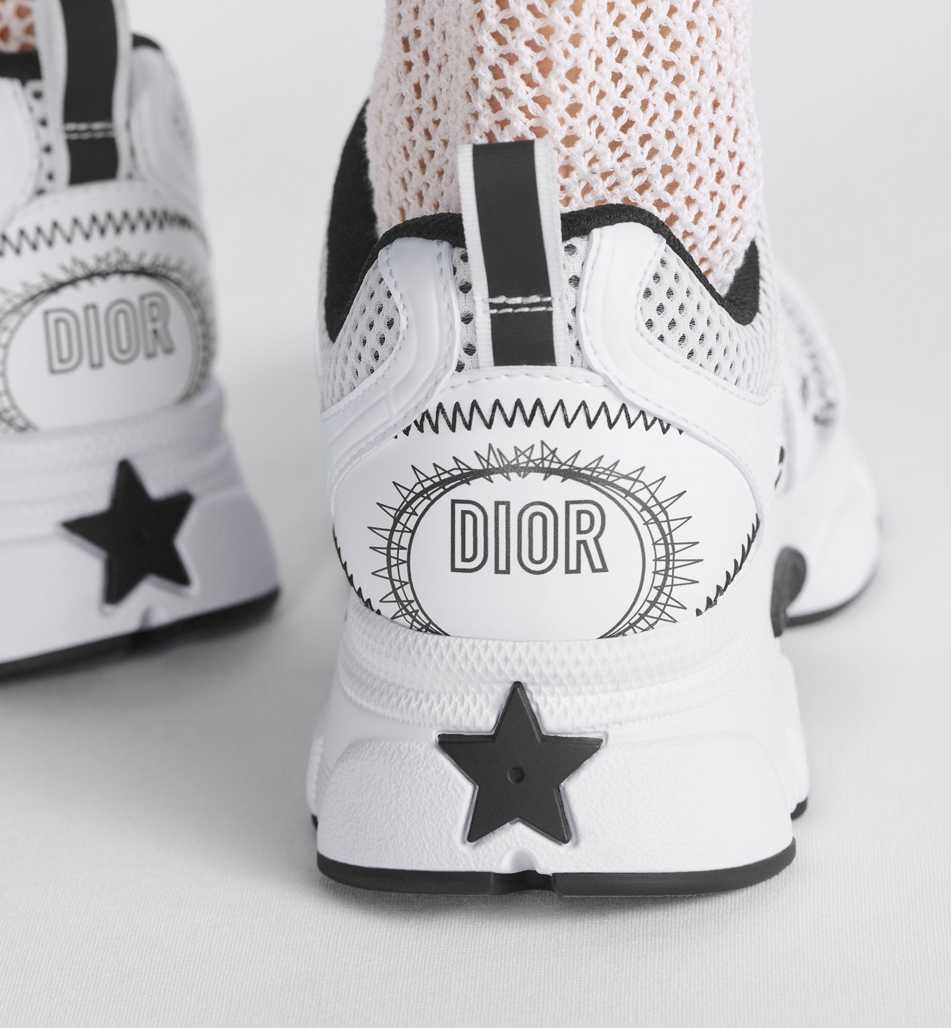 Dior Chrono Sneaker Mesh With White And Black Leather Effect Panels Sands