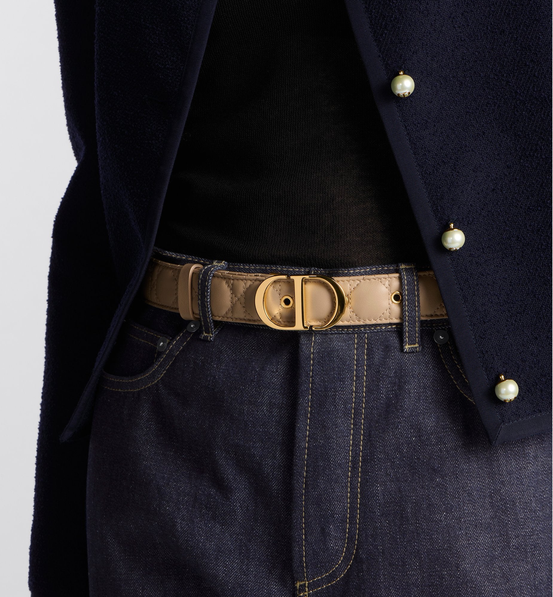 30 Montaigne Belt Biscuit Cannage Calfskin 30 mm