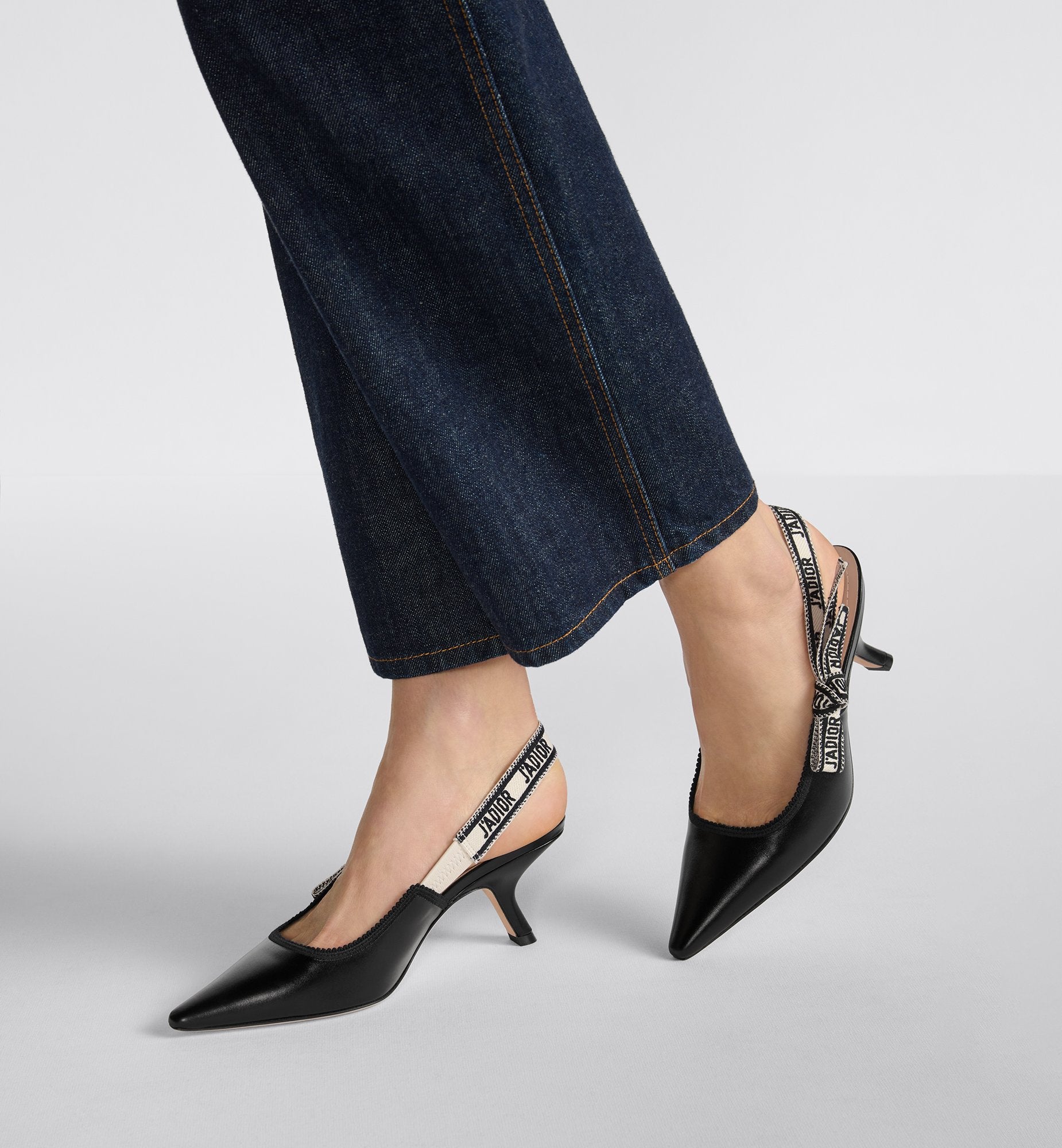 JAdior Slingback Pump Black Calfskin