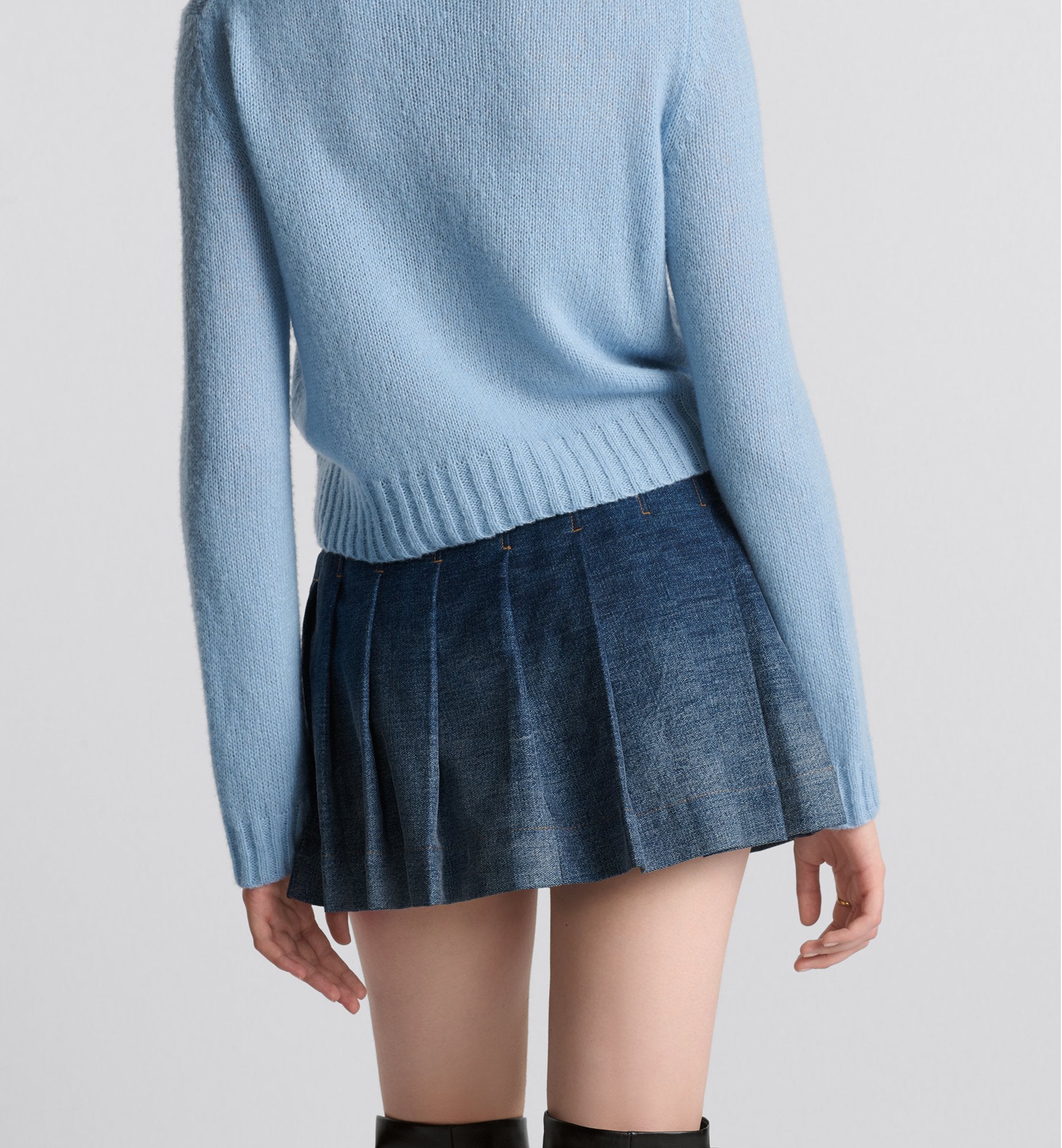 Wrap Miniskirt With Integrated Shorts Blue Stonewashed Cotton Denim With Dior Oblique Interior