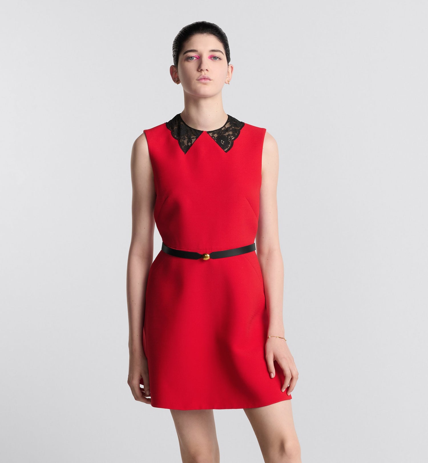 Dioramour Short Dress Red Lightweight Wool And Silk