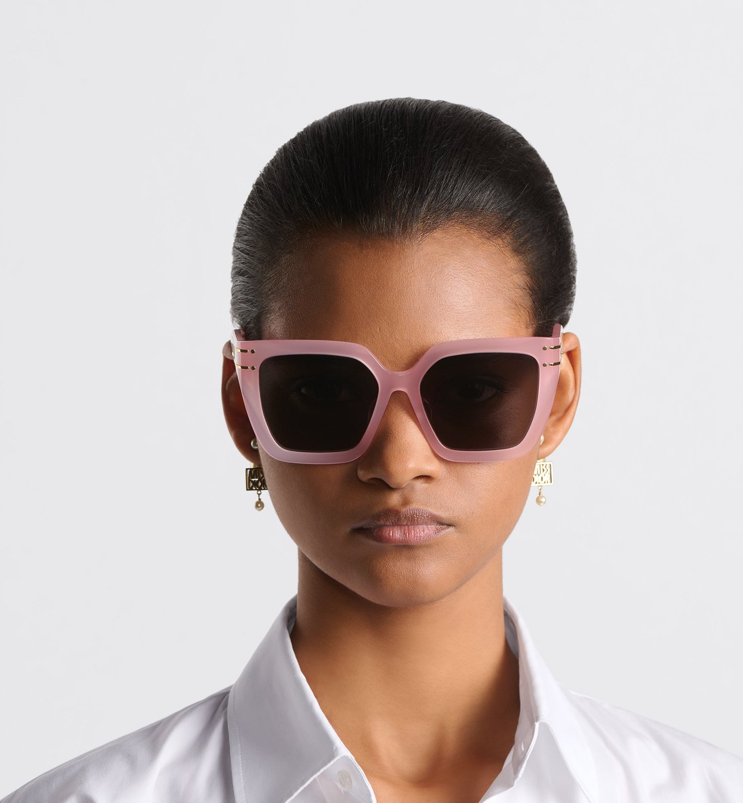 Diorsignature S10F Sea Glass Pink Square Sunglasses