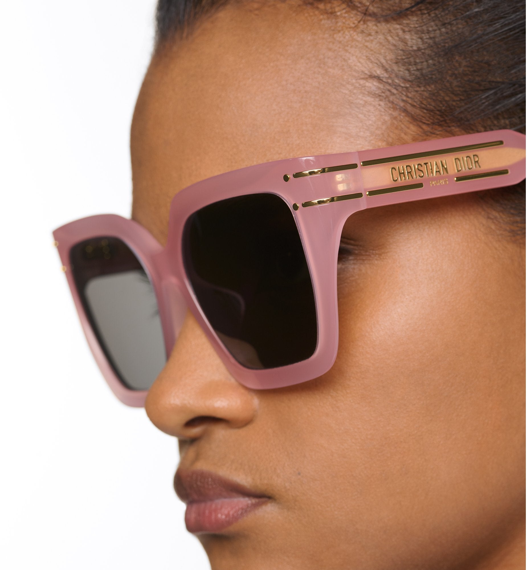 Diorsignature S10F Sea Glass Pink Square Sunglasses