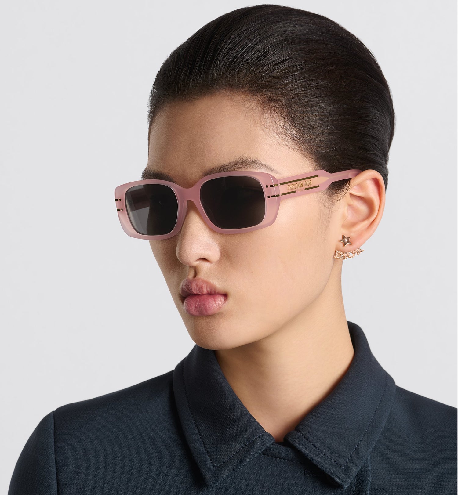 Diorsignature S12I Sea Glass Pink Rectangular Sunglasses