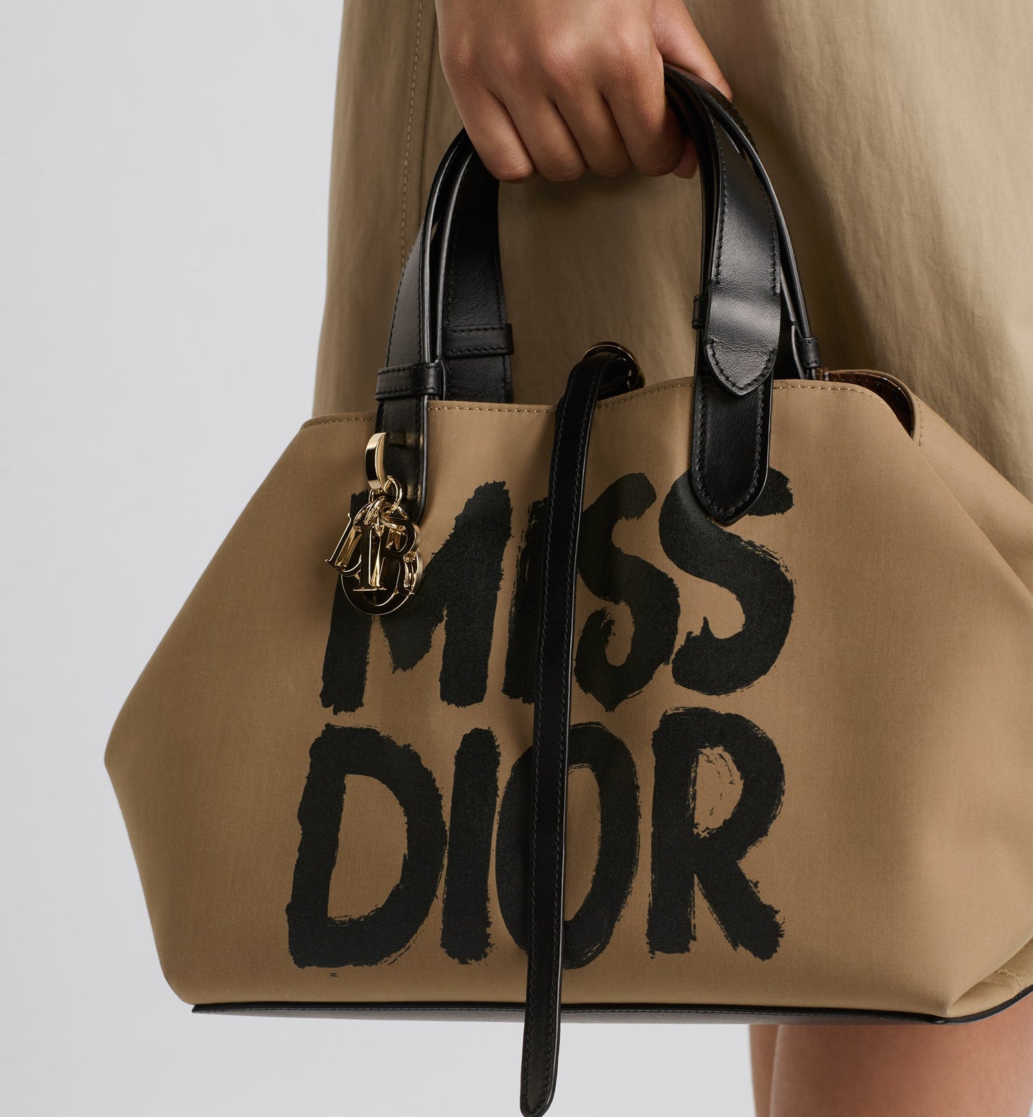 Medium Dior Toujours Bag Beige And Black Miss Dior Graffiti Printed Water-Repellent Fabric