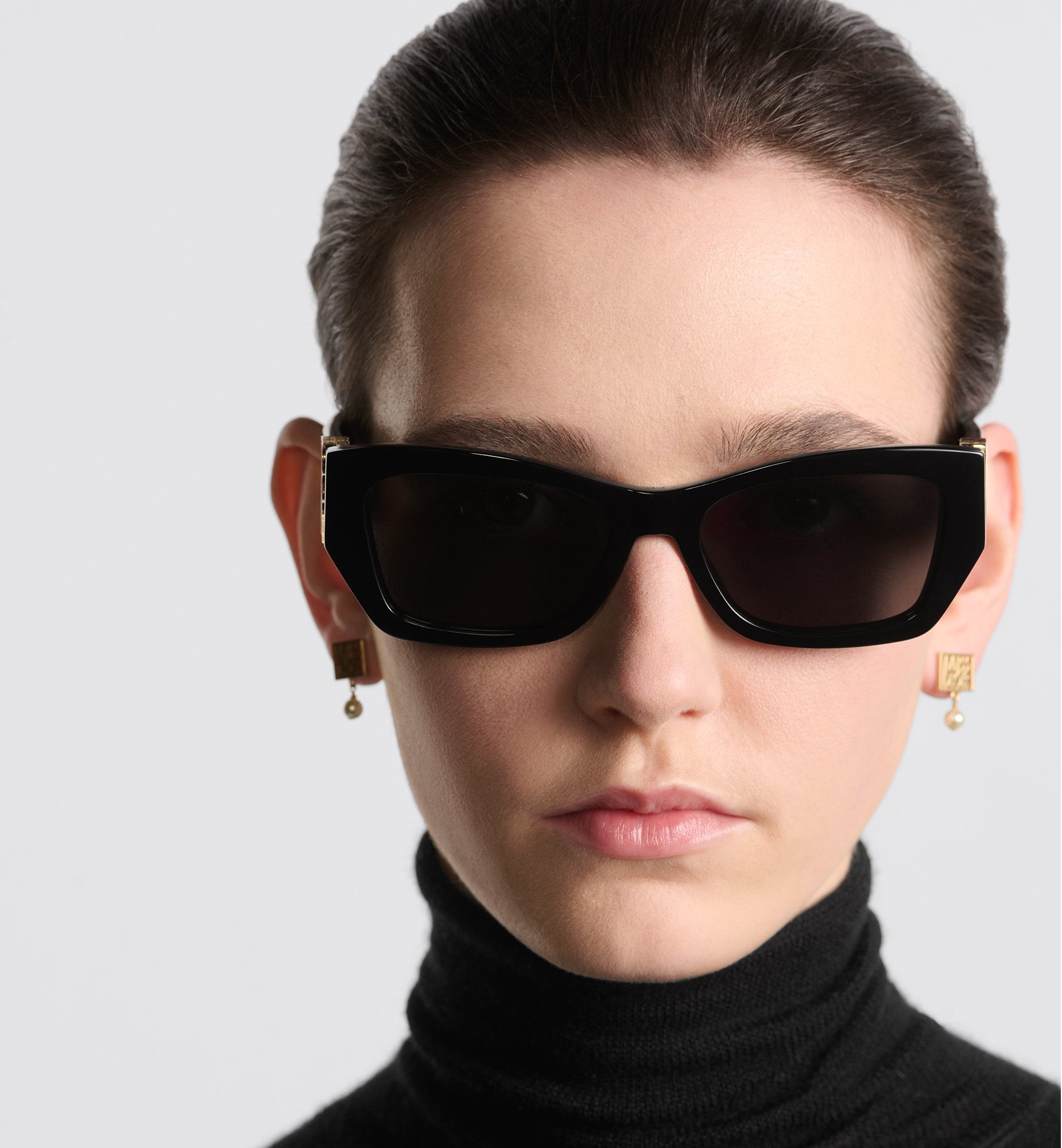 Missdior S1I Black Rectangular Sunglasses