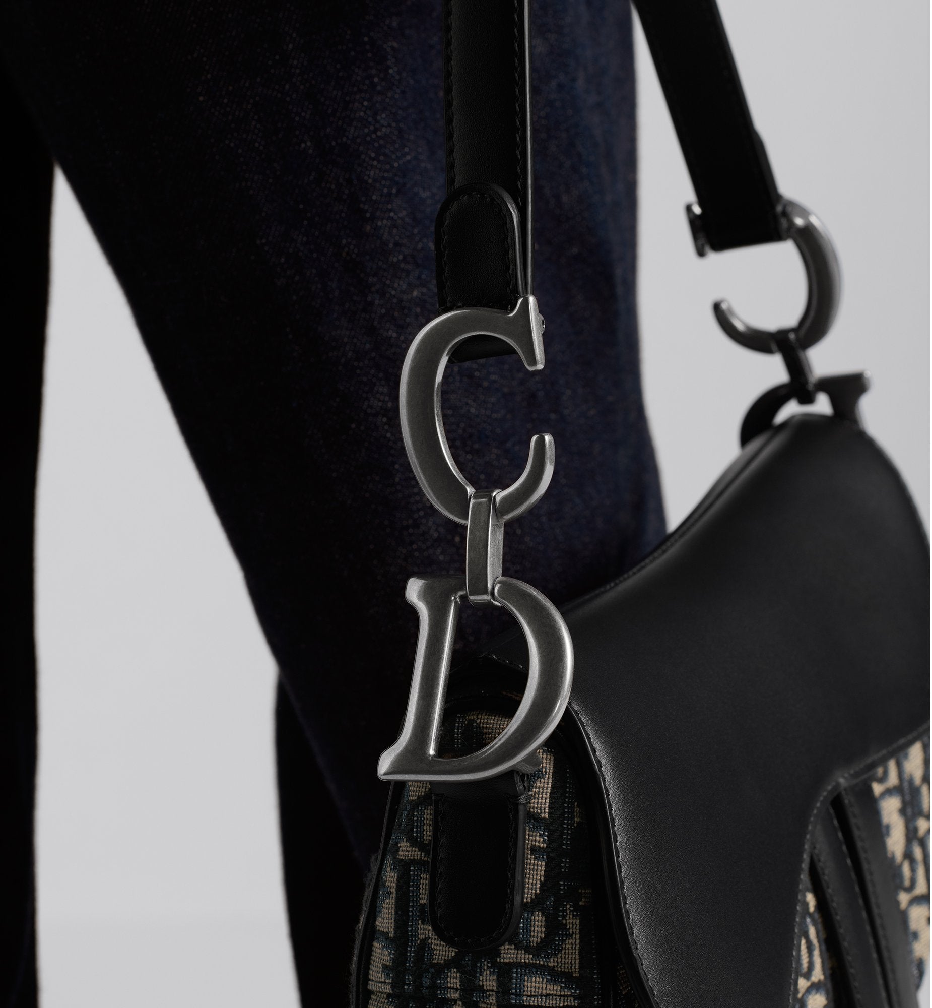 Saddle Bag With Strap Blue Dior Oblique Jacquard And Smooth Calfskin