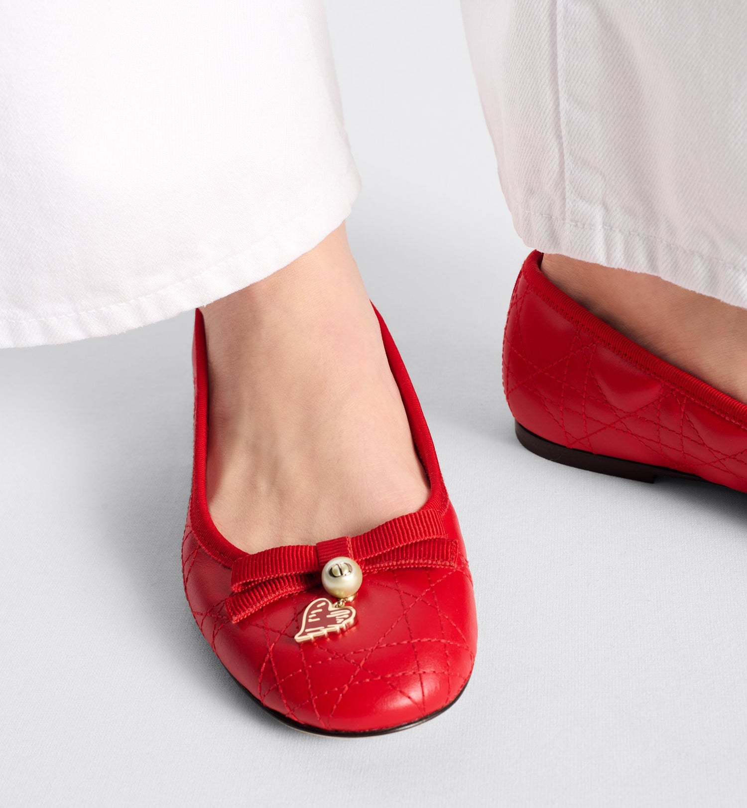 Dioramour Dior Ballet Flat Red Quilted Cannage Calfskin