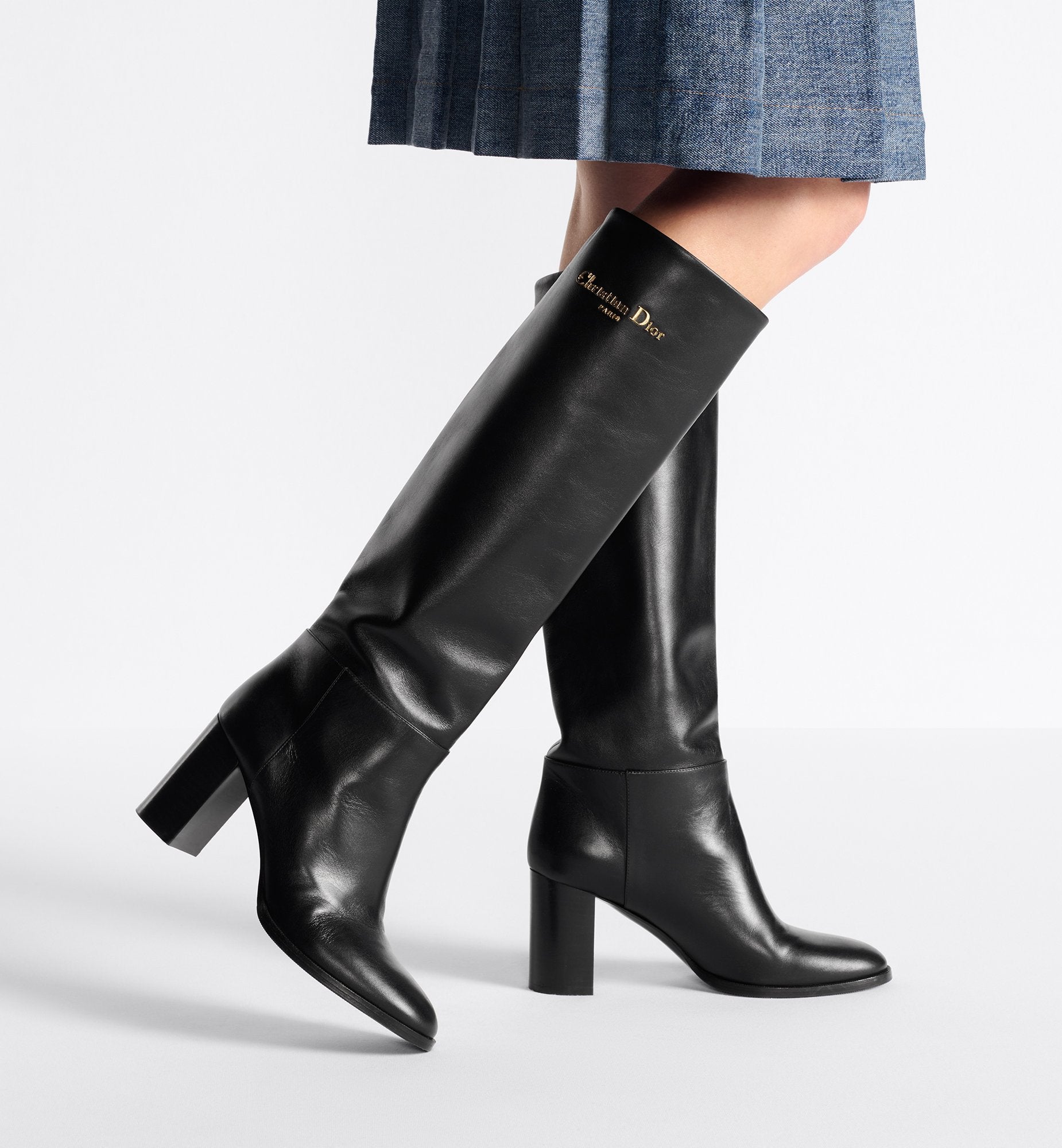 D-Town Heeled Boot Black Supple Calfskin