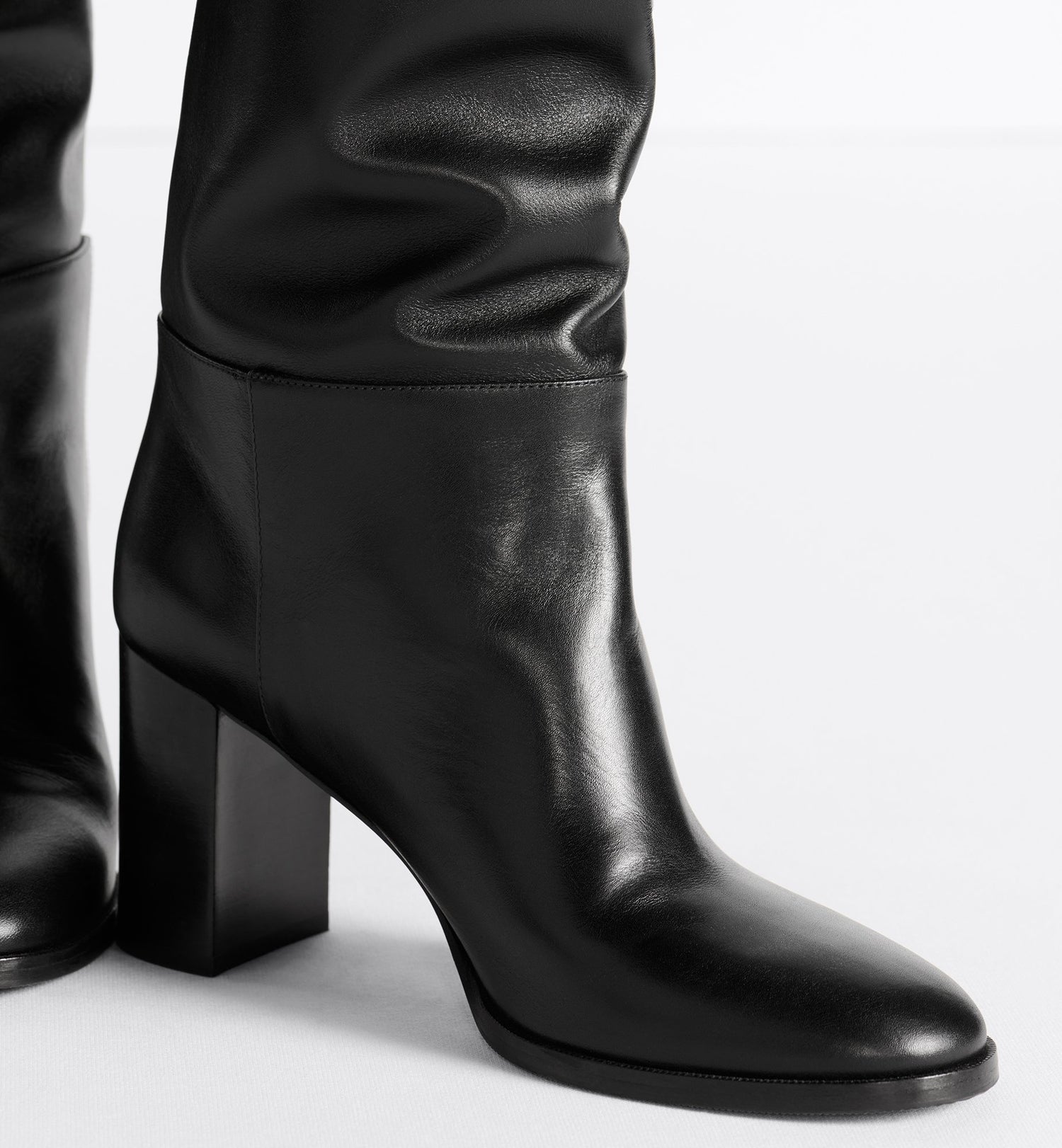 D-Town Heeled Boot Black Supple Calfskin