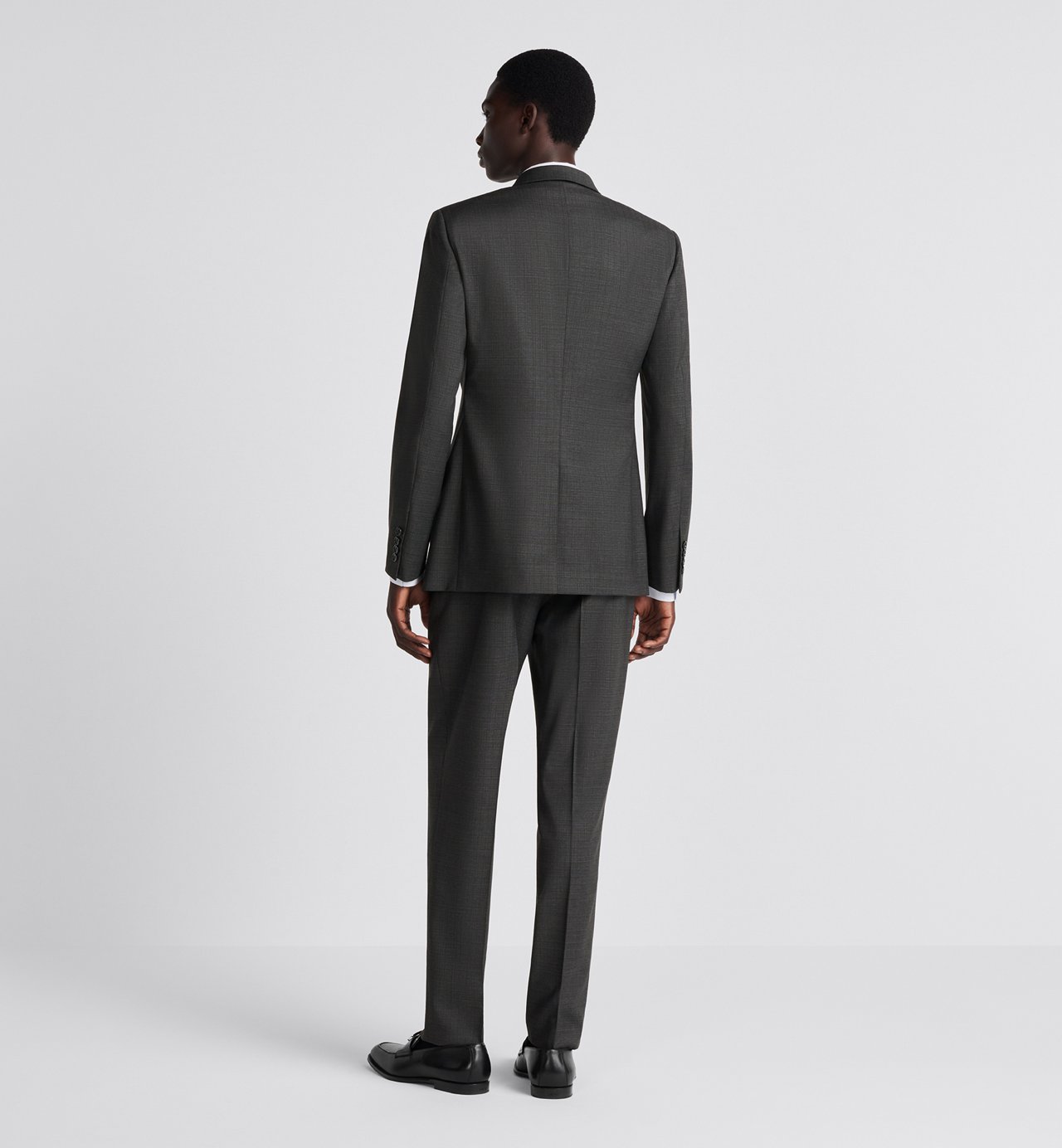 Classic Cut Oblique Suit Gray Checkered Wool