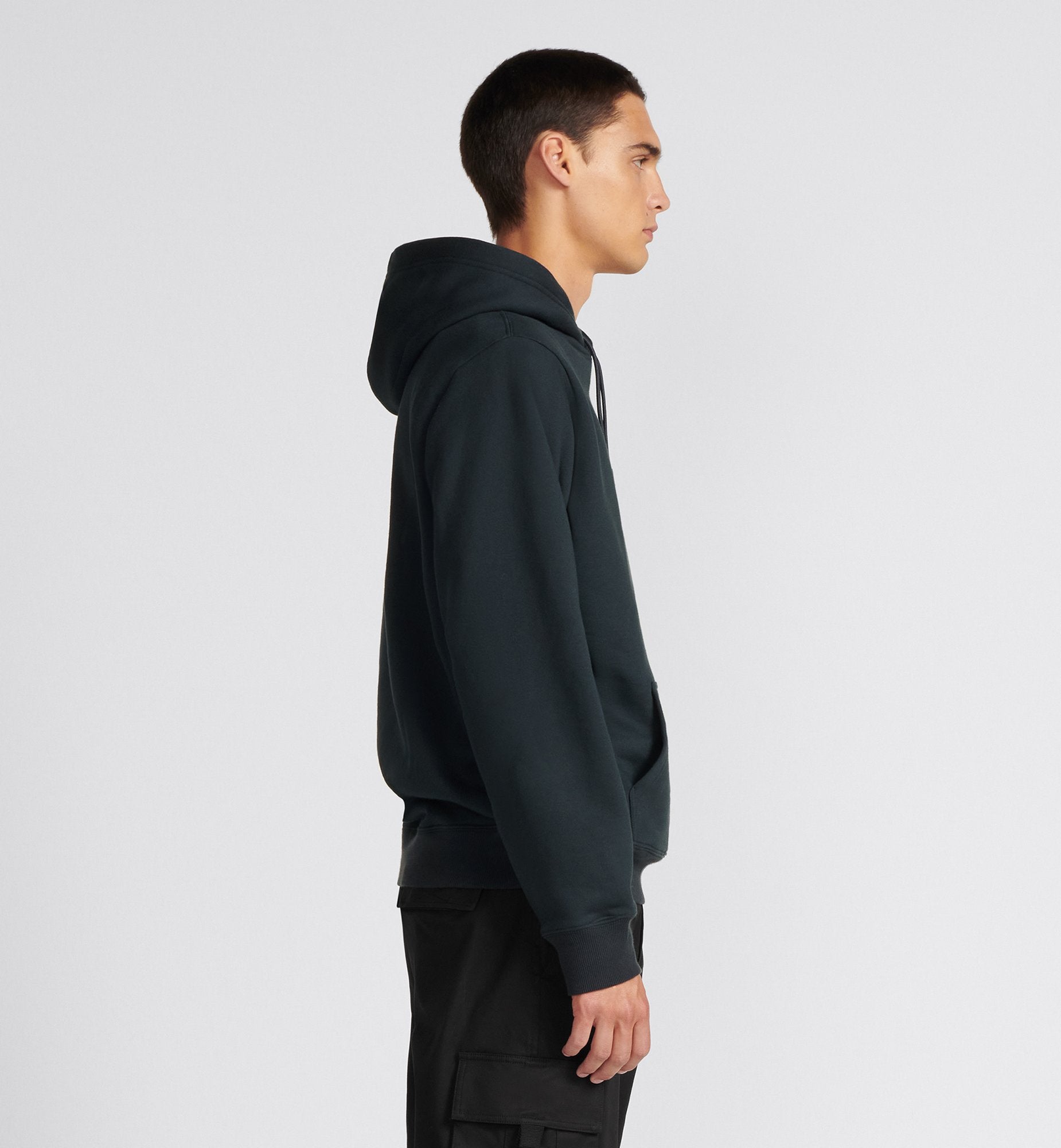 Relaxed-Fit Hooded Sweatshirt Navy Blue Cotton Fleece