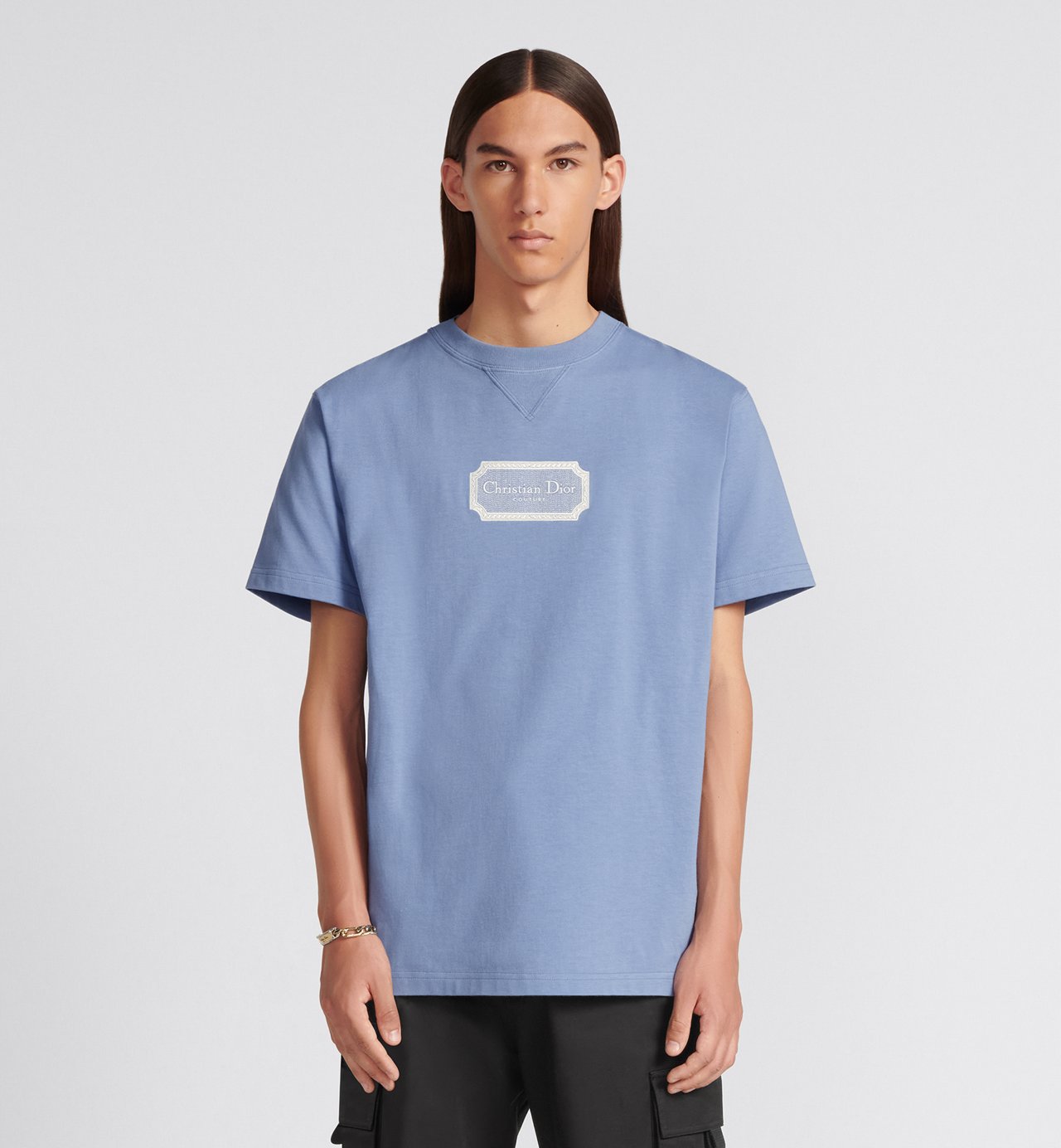 Cd Couture Relaxed Fit T-Shirt Blue Cotton Jersey