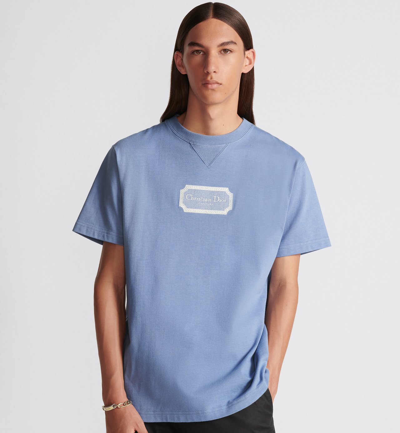 Cd Couture Relaxed Fit T-Shirt Blue Cotton Jersey