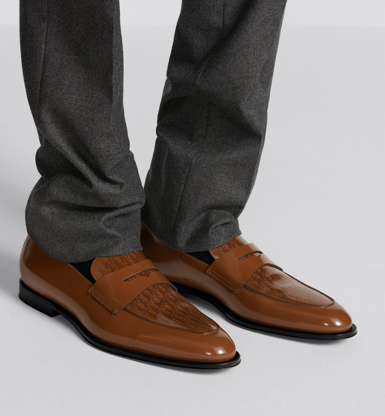 Timeless Loafer Brown Polished Calfskin With Dior Oblique Gradient