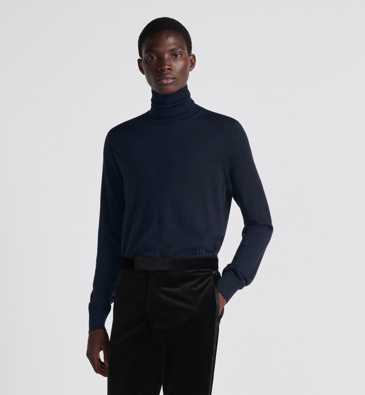 Cd Icon Turtleneck Sweater Navy Blue Cashmere Jersey