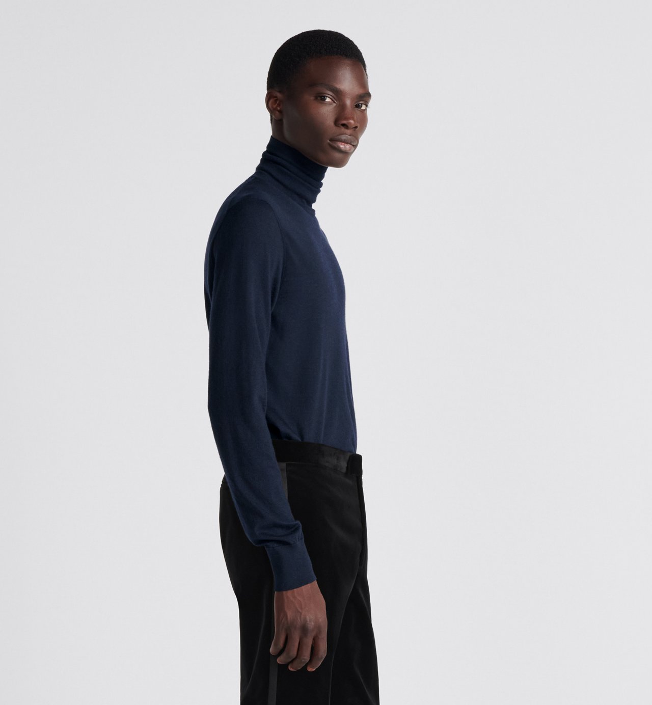 Cd Icon Turtleneck Sweater Navy Blue Cashmere Jersey