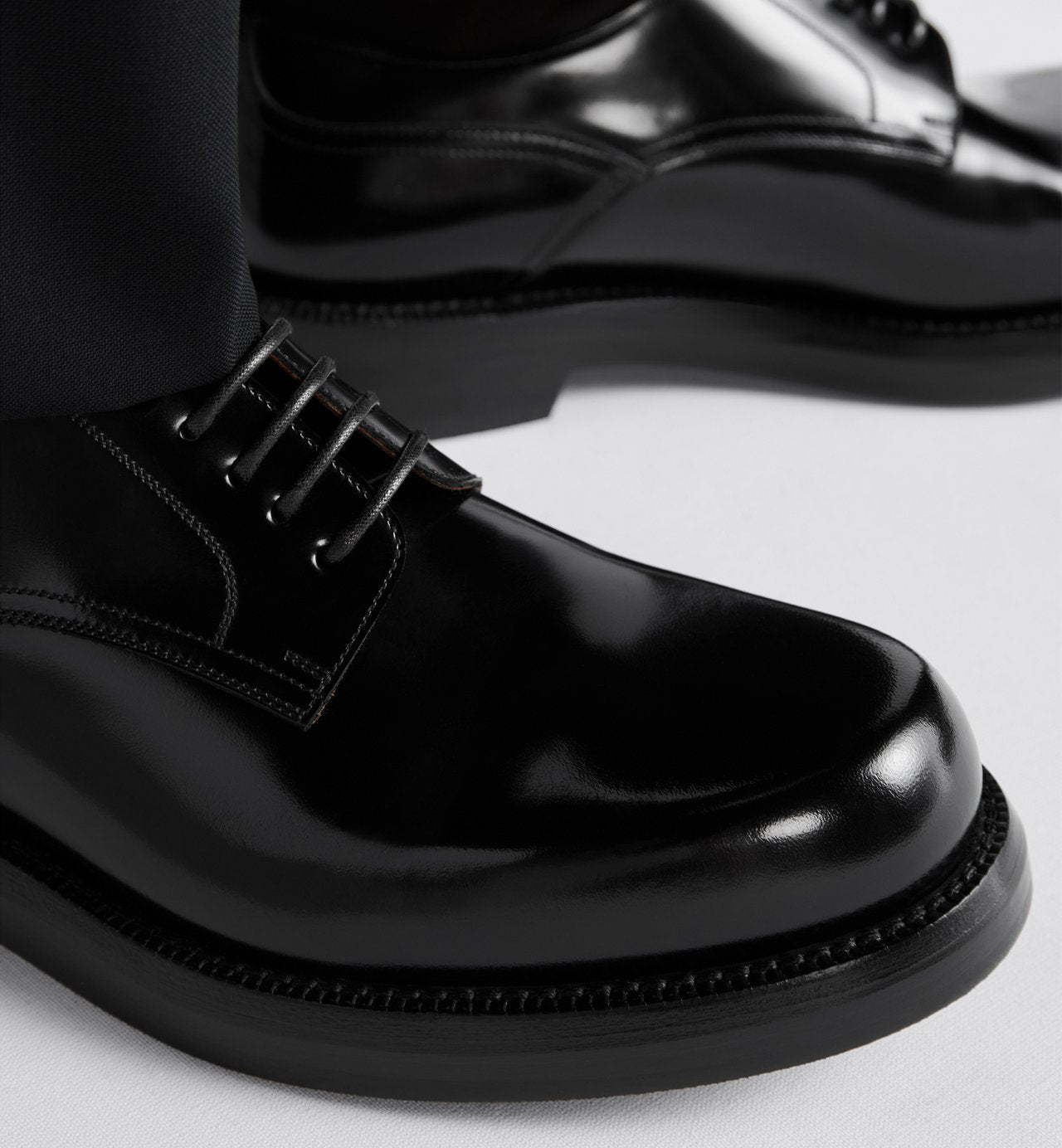 Carlo Derby Shoe Black Polished Calfskin