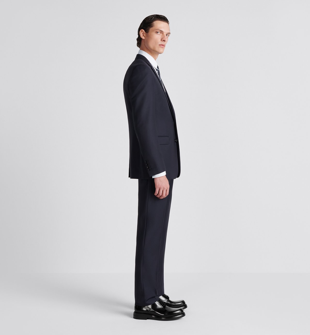 Classic Suit Navy Blue Virgin Wool Twill