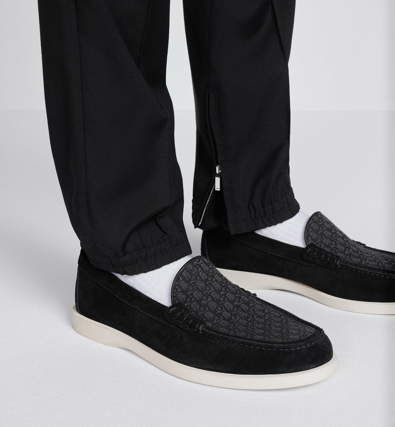 Granville Loafer Black Suede And Dior Oblique Jacquard