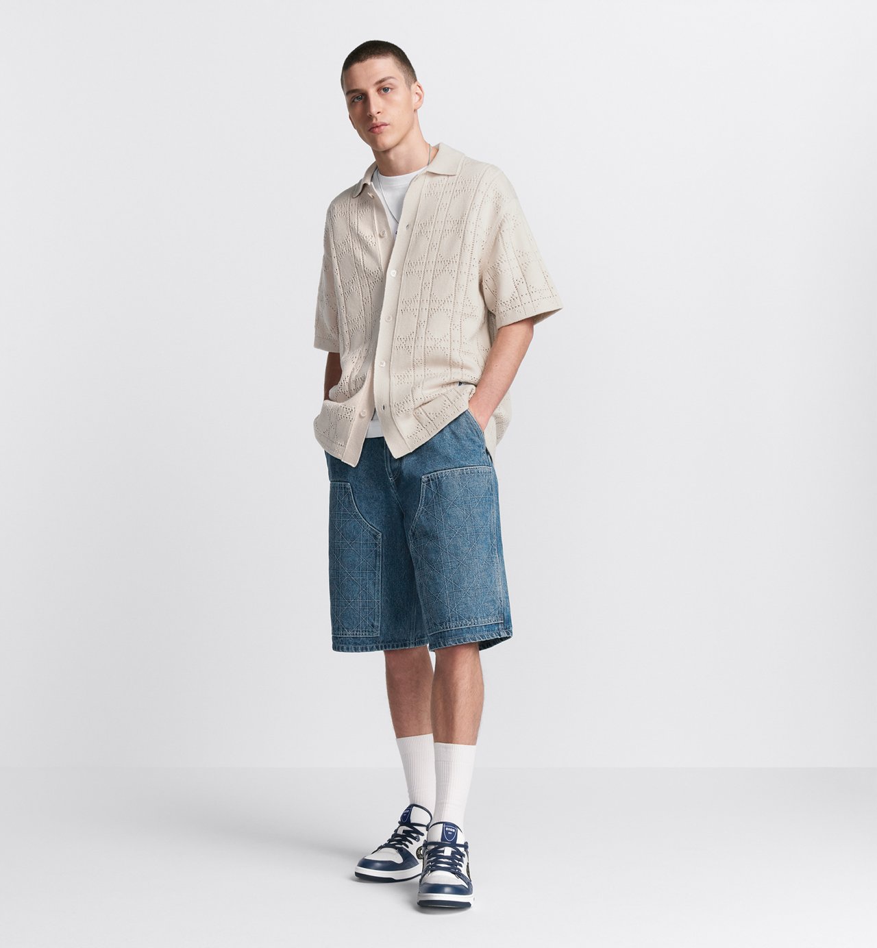 Cannage Carpenter Bermuda Shorts Blue Cotton Twill