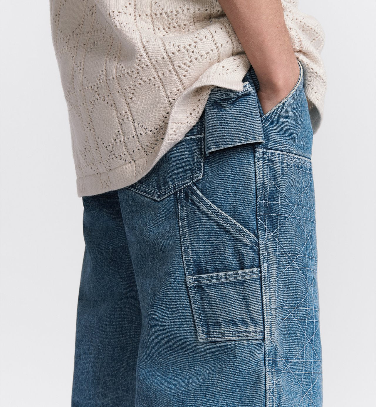 Cannage Carpenter Bermuda Shorts Blue Cotton Twill