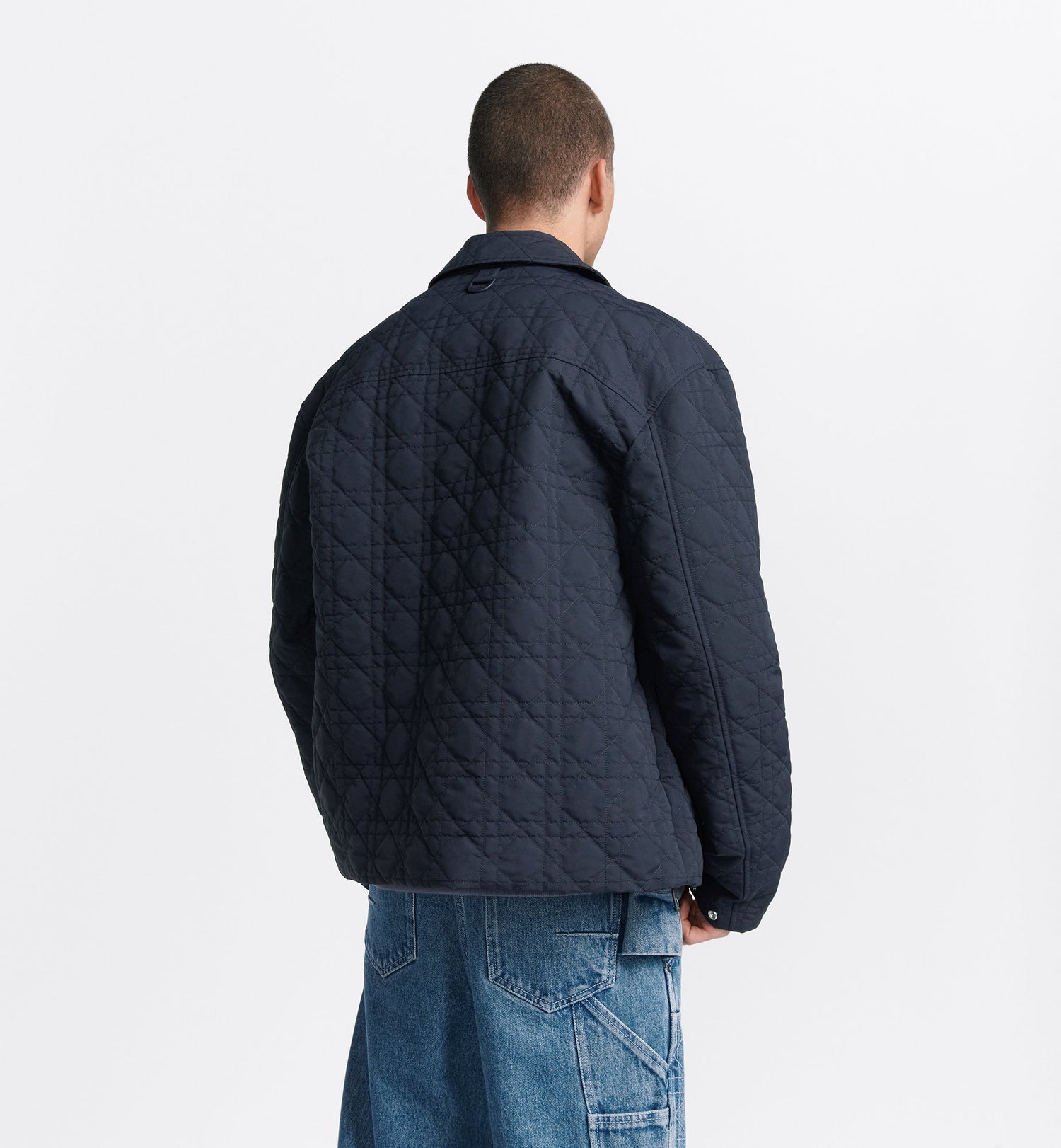 Cannage Jacket Blue Technical Cotton Ottoman