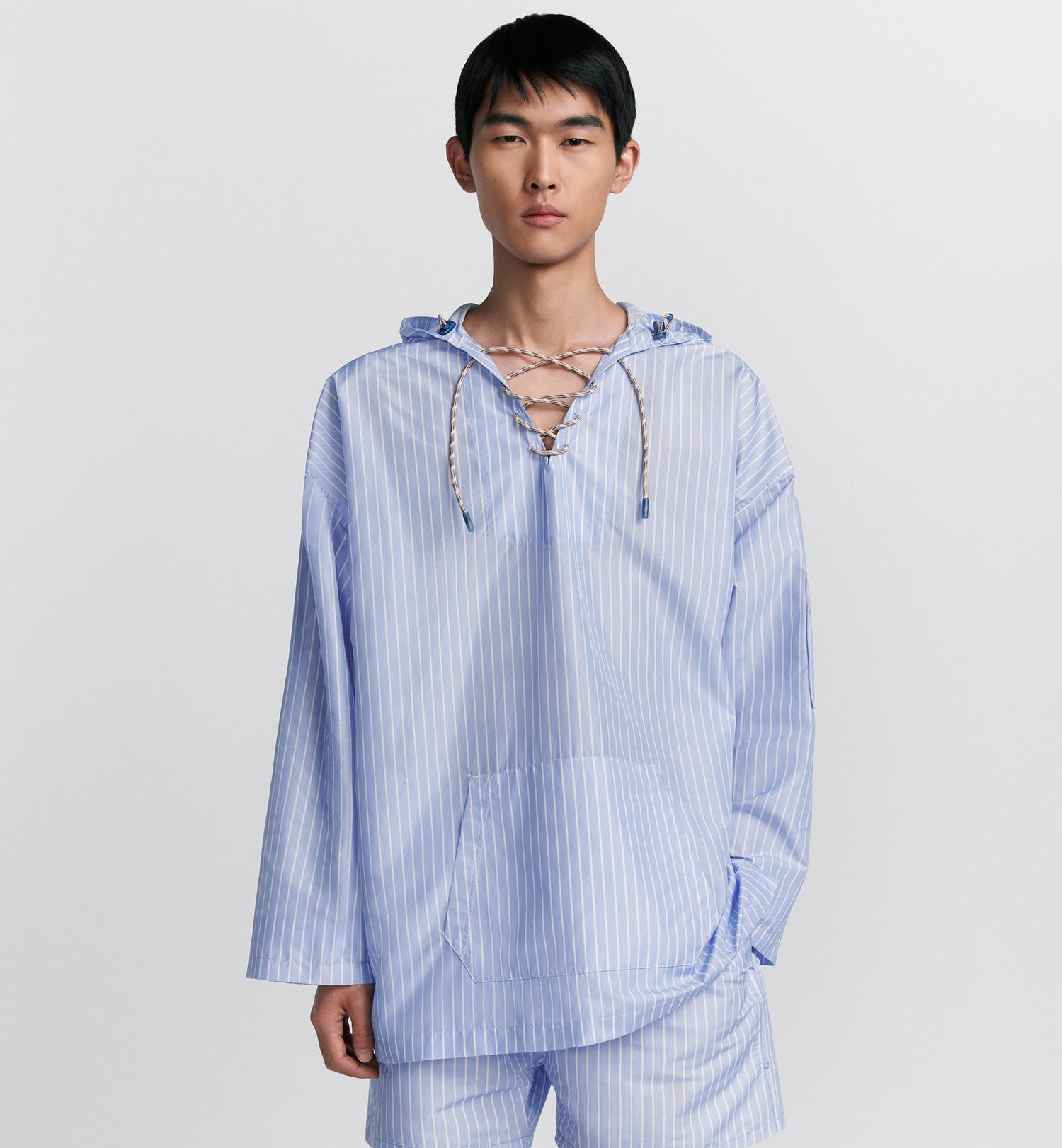 Hooded Shirt Blue Parley Ocean Plastic Technical Taffeta