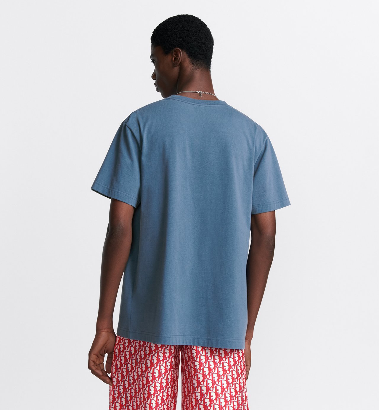 Italic Relaxed-Fit T-Shirt Blue Slub Cotton Jersey