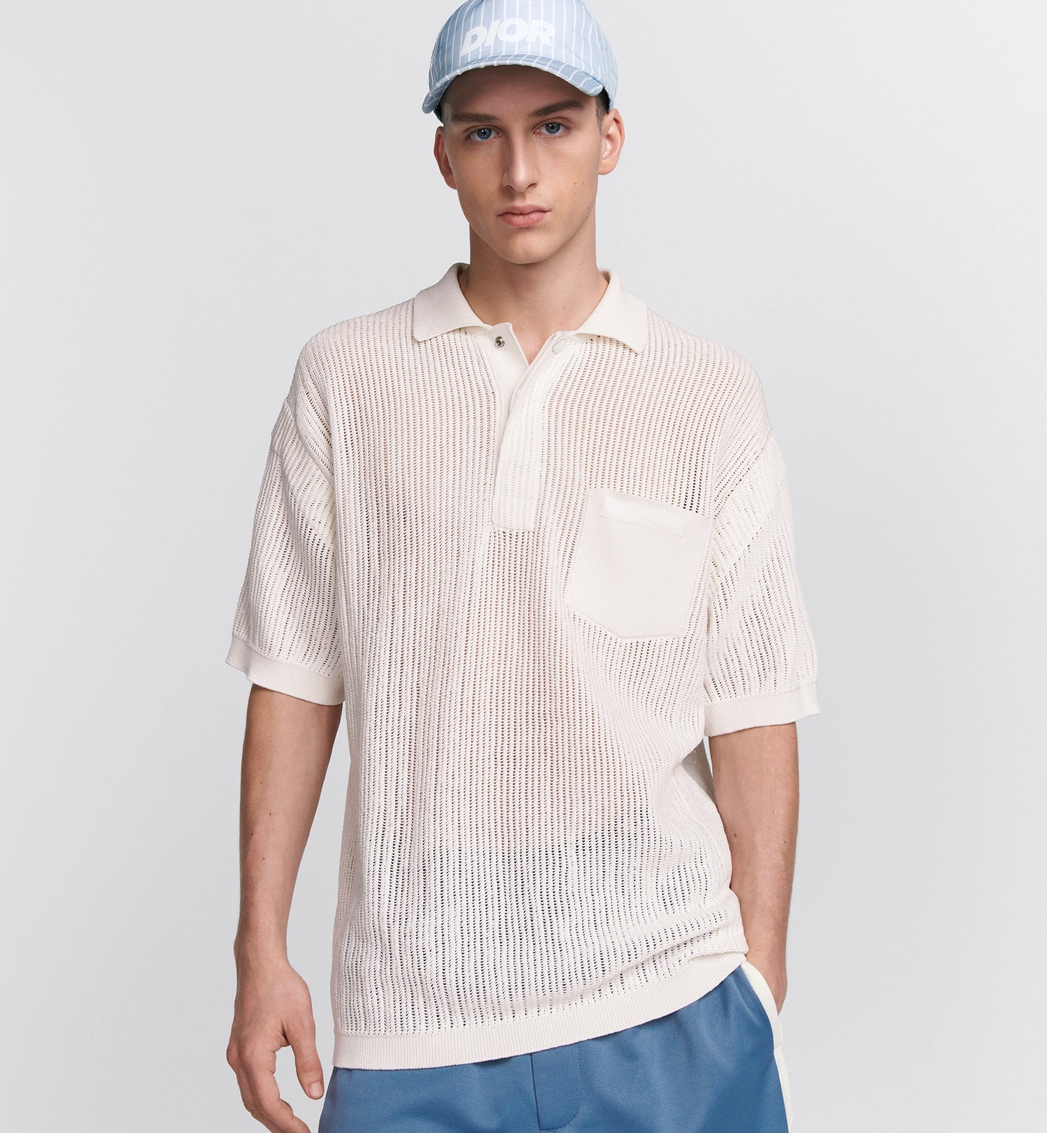 Dior And Parley Regular Fit Polo Shirt Off White Parley Ocean Plastic Mesh