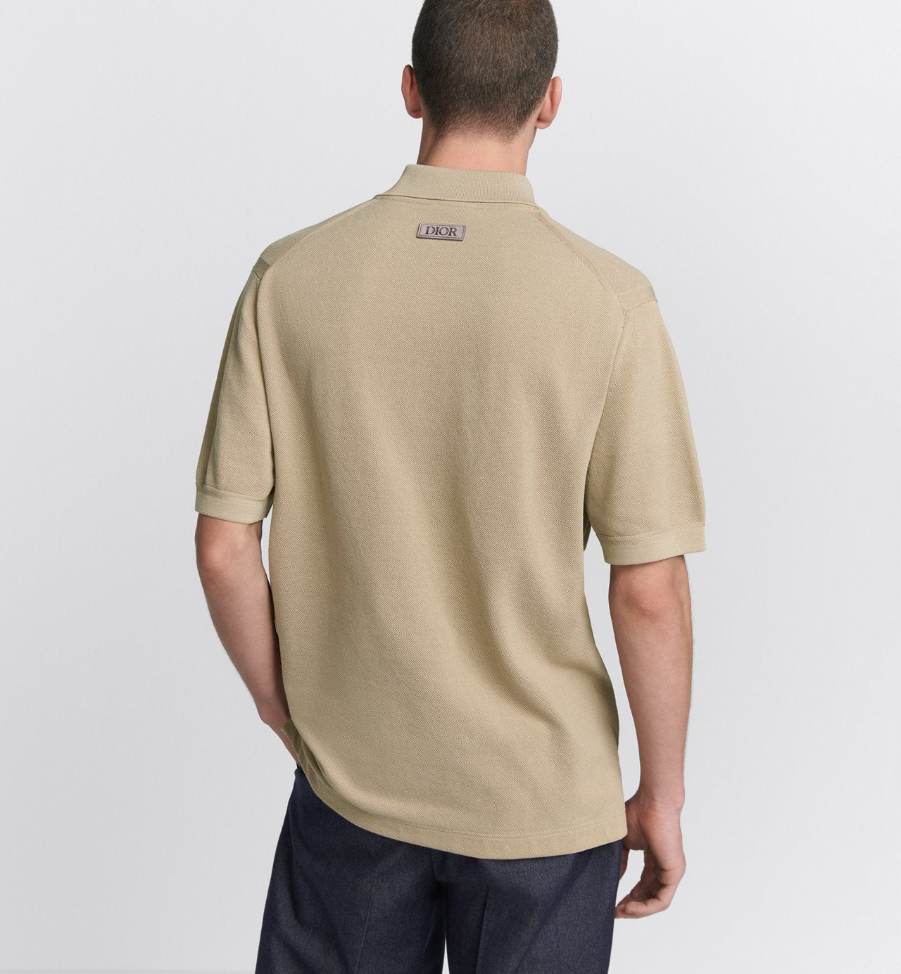 Icons Polo Shirt Beige Cotton And Silk Pique