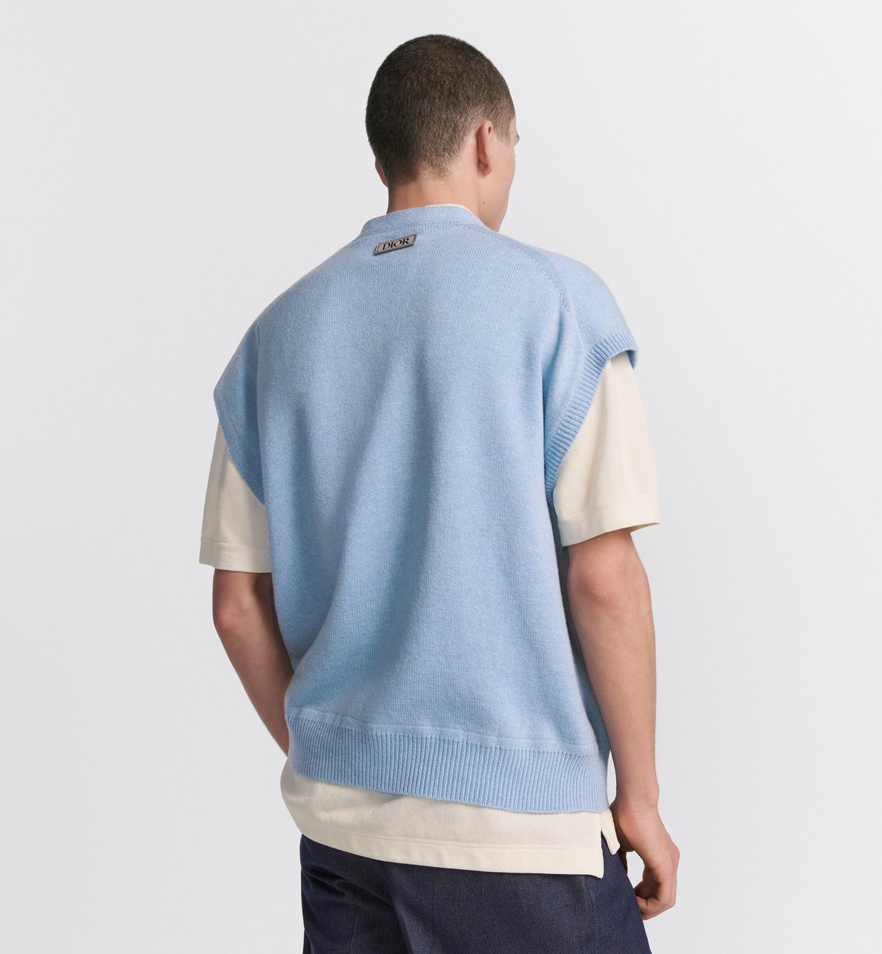 Icons Sweater Vest Blue Cashmere Jersey