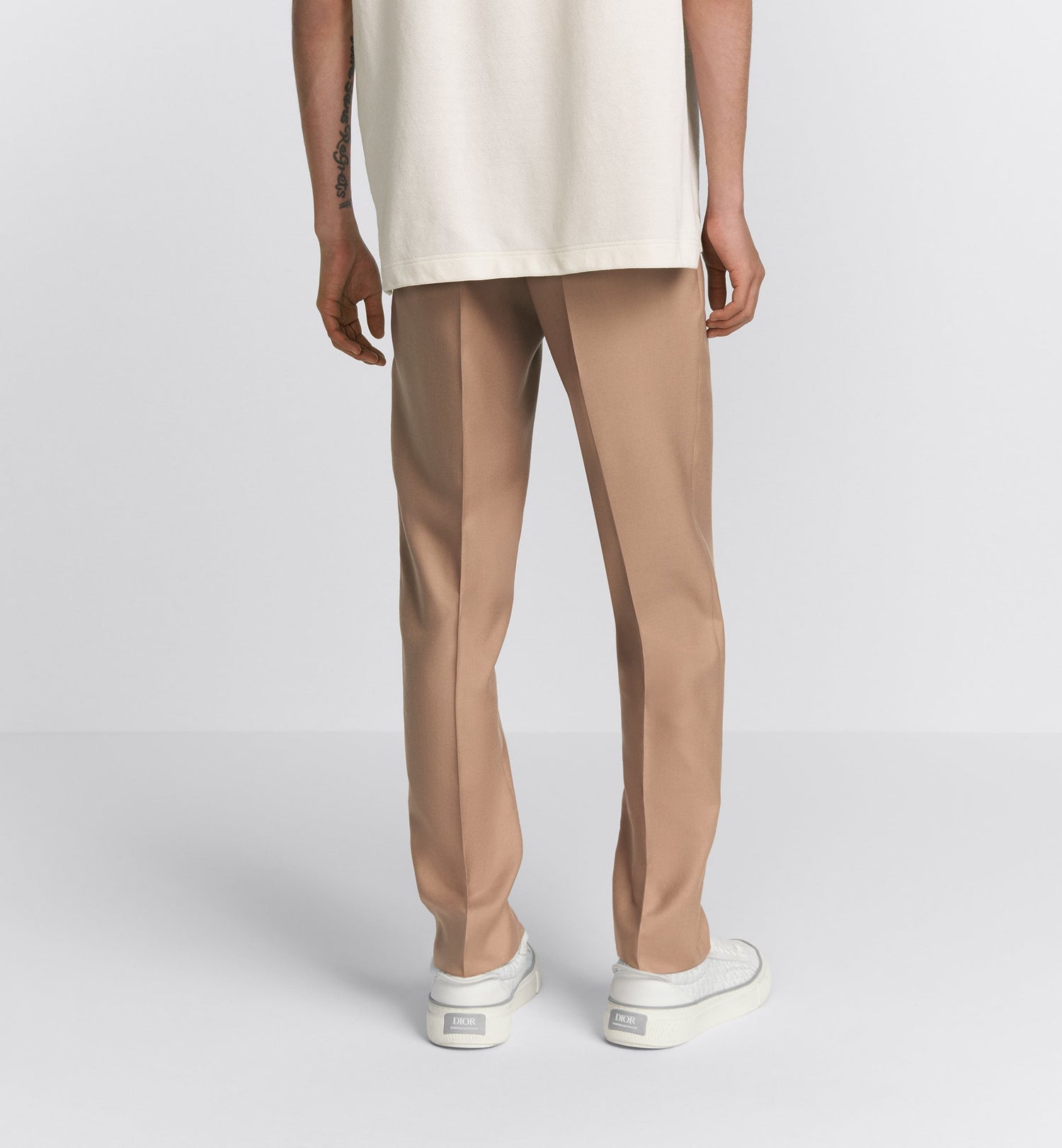 Icons Pants Beige Cashmere And Silk Twill