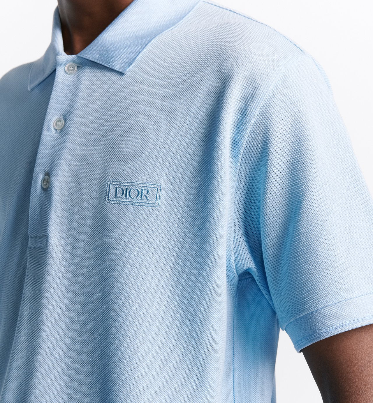 Icons Polo Shirt Blue Cotton And Silk Pique