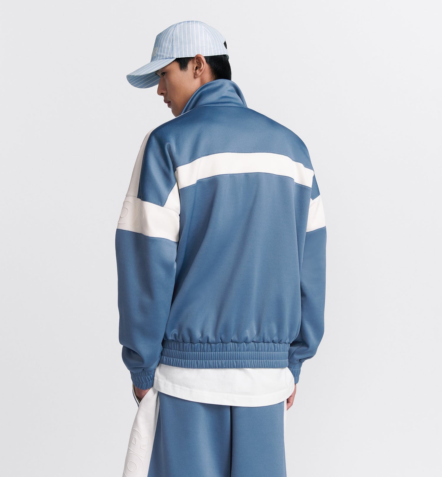 Dior And Parley Zipped Track Jacket Blue And White Parley Ocean Plastic Cotton-Blend Jersey