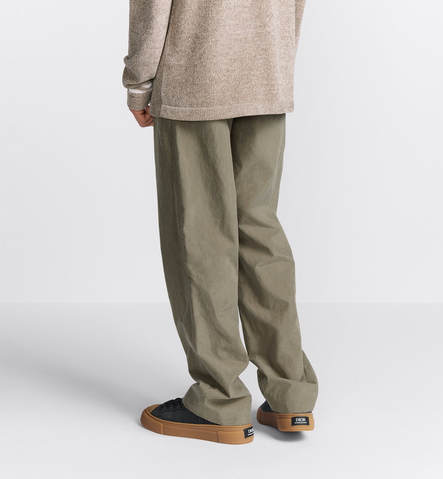 Dior And Stone Island Loose-Fit Pants Light Brown Cotton-Blend Satin