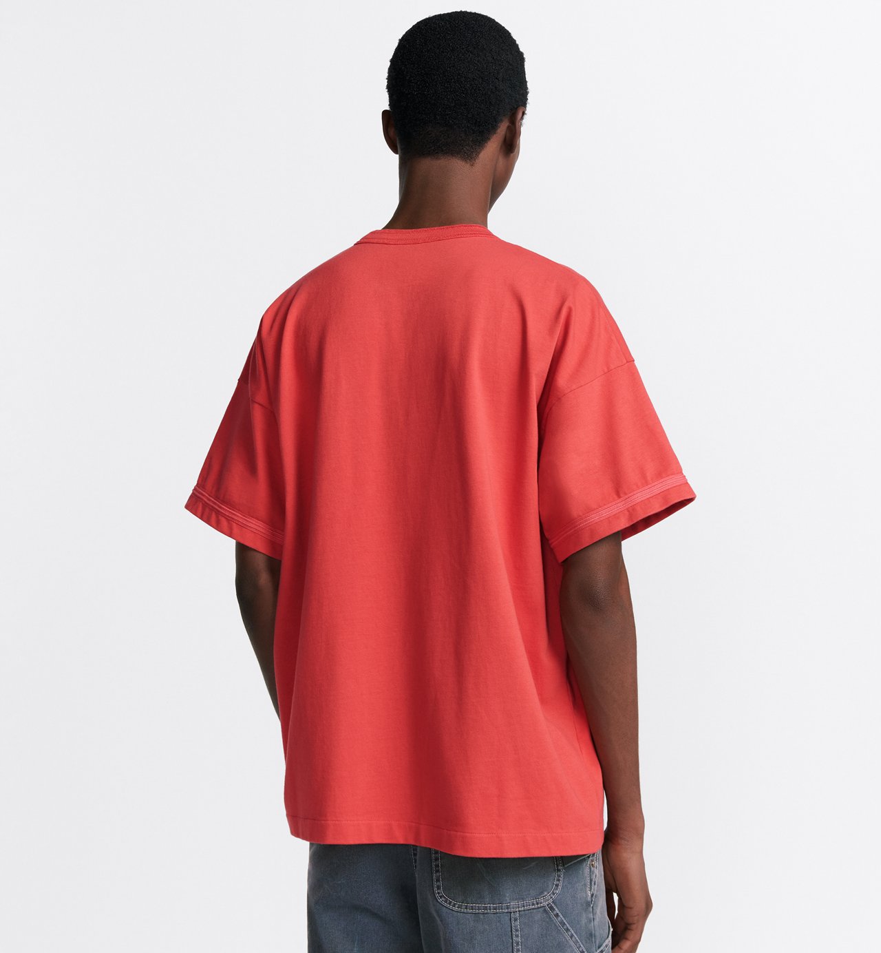 Dior And Stone Island T Shirt Oversized Fit Red Cotton Jersey Sands