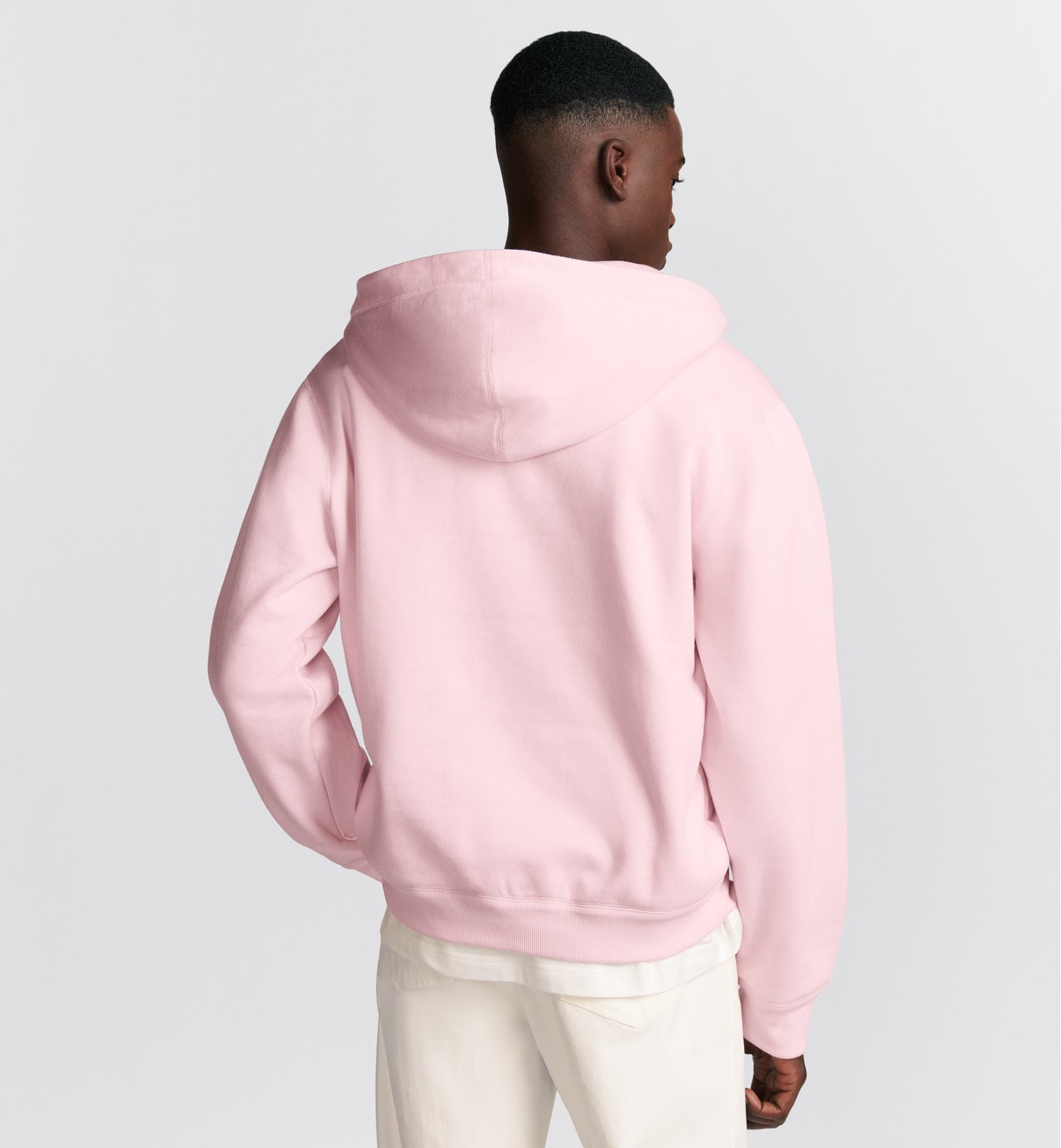 Cd Heart Relaxed-Fit Hooded Sweatshirt Pink Cotton Fleece