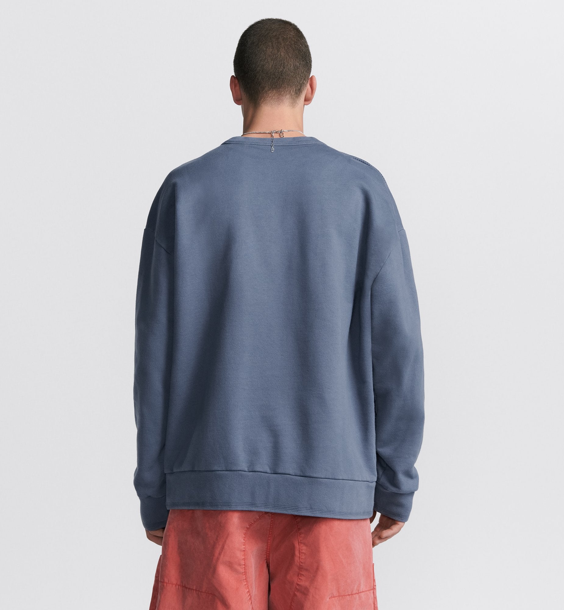 Dior And Stone Island Sweatshirt Oversized Fit Blue Cotton Fleece Sands