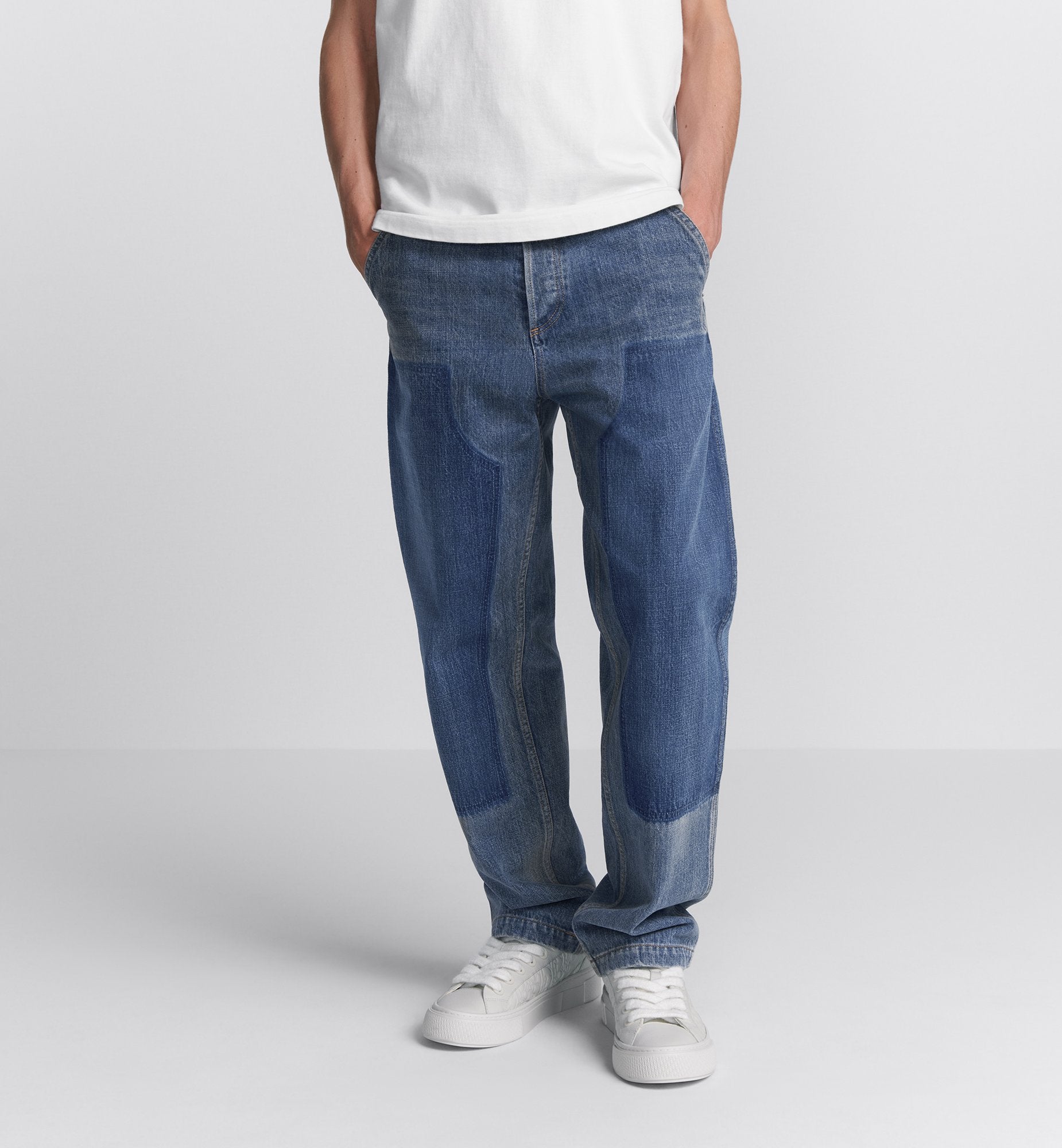 Handwritten Christian Dior Carpenter Jeans Blue Cotton Twill