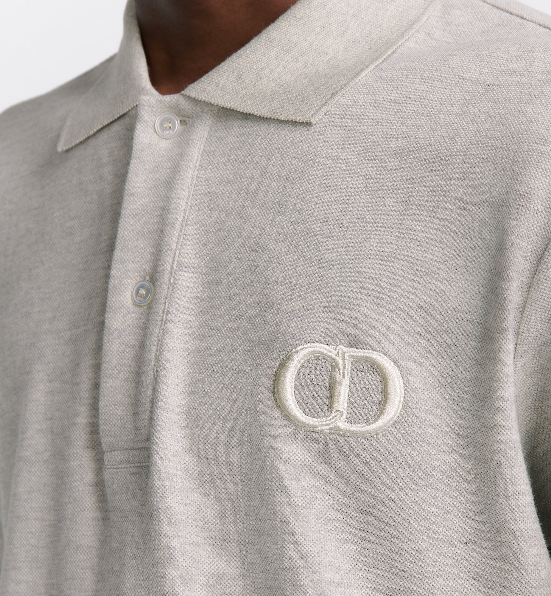 Cd Icon Polo Shirt Gray Cotton Pique