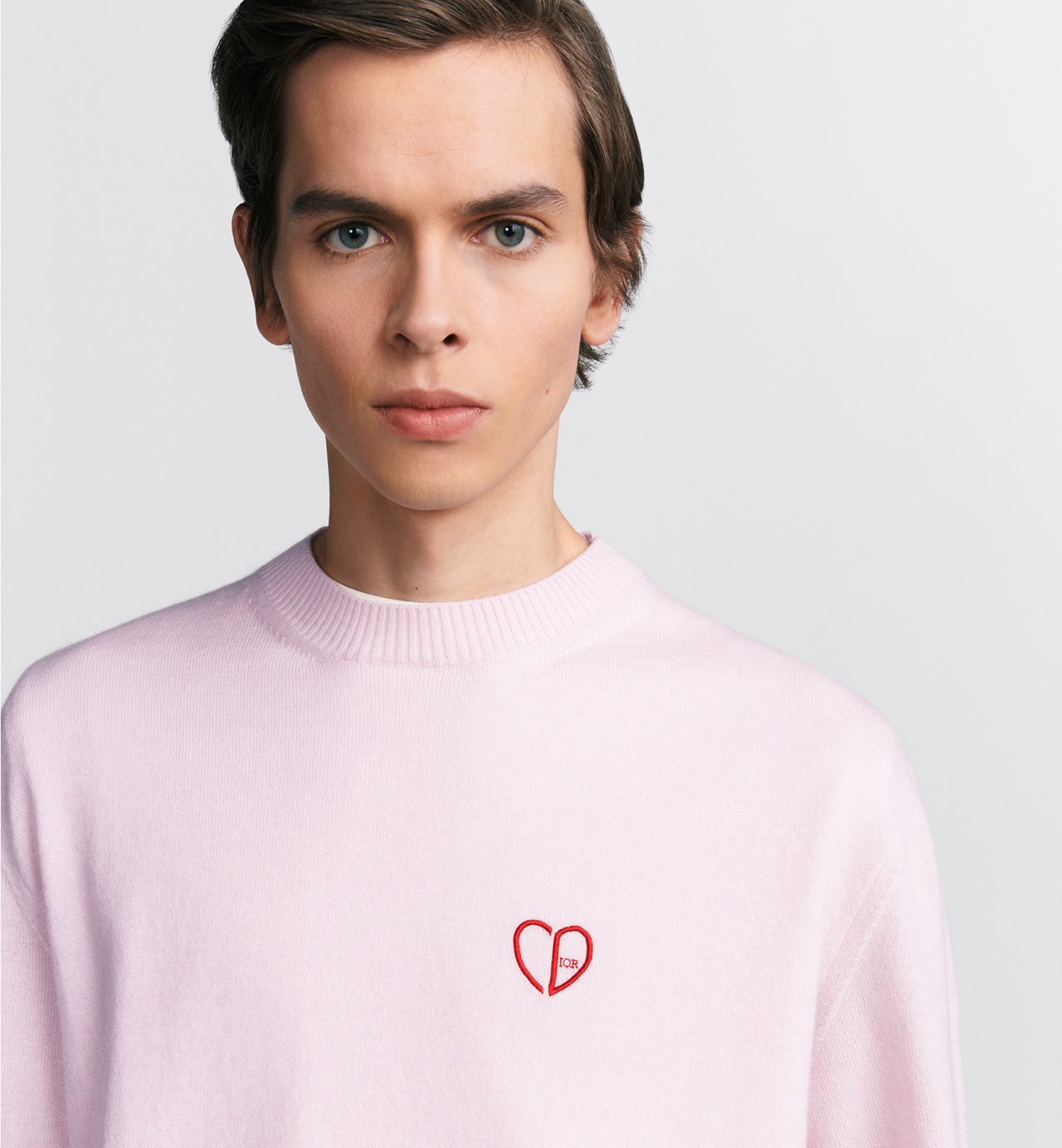 Cd Heart Sweater Pink Cashmere Jacquard